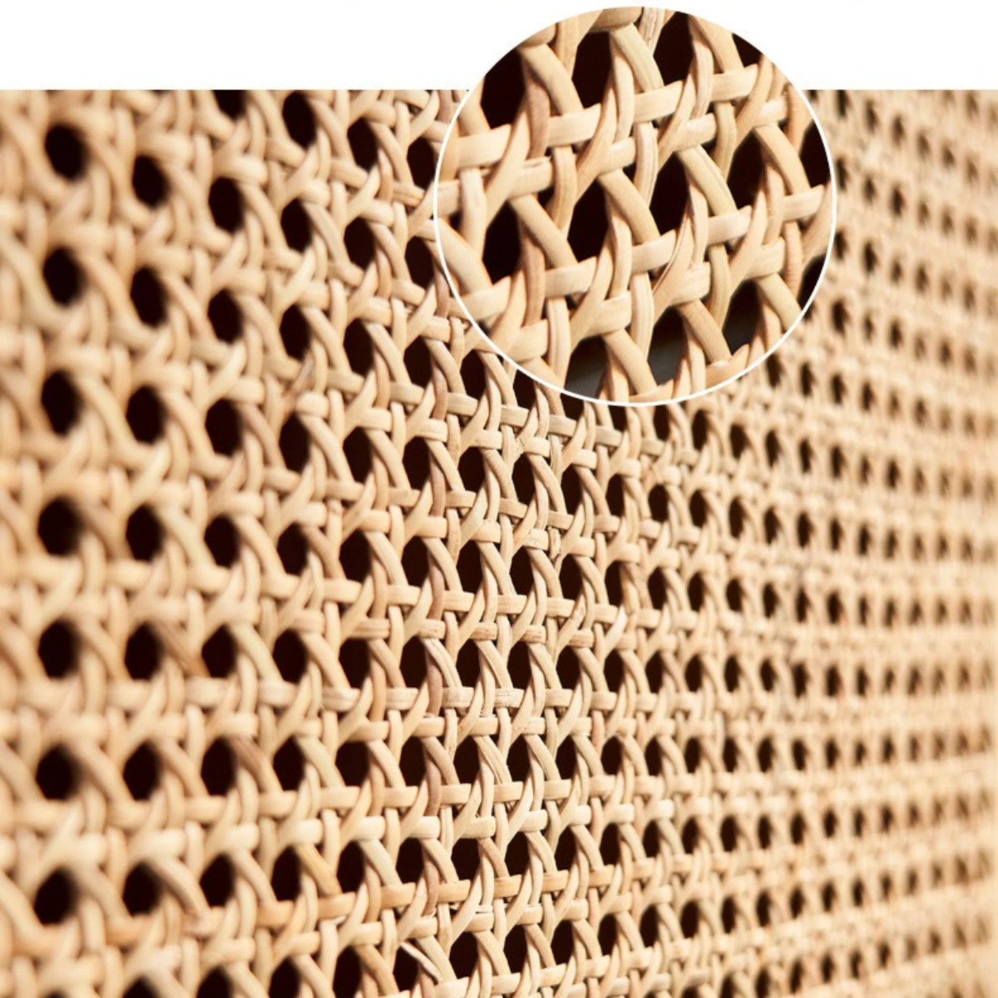 BohoBoho Laxo Solid Wood & Rattan Sideboard, Natural Wood, 90x40x98cm