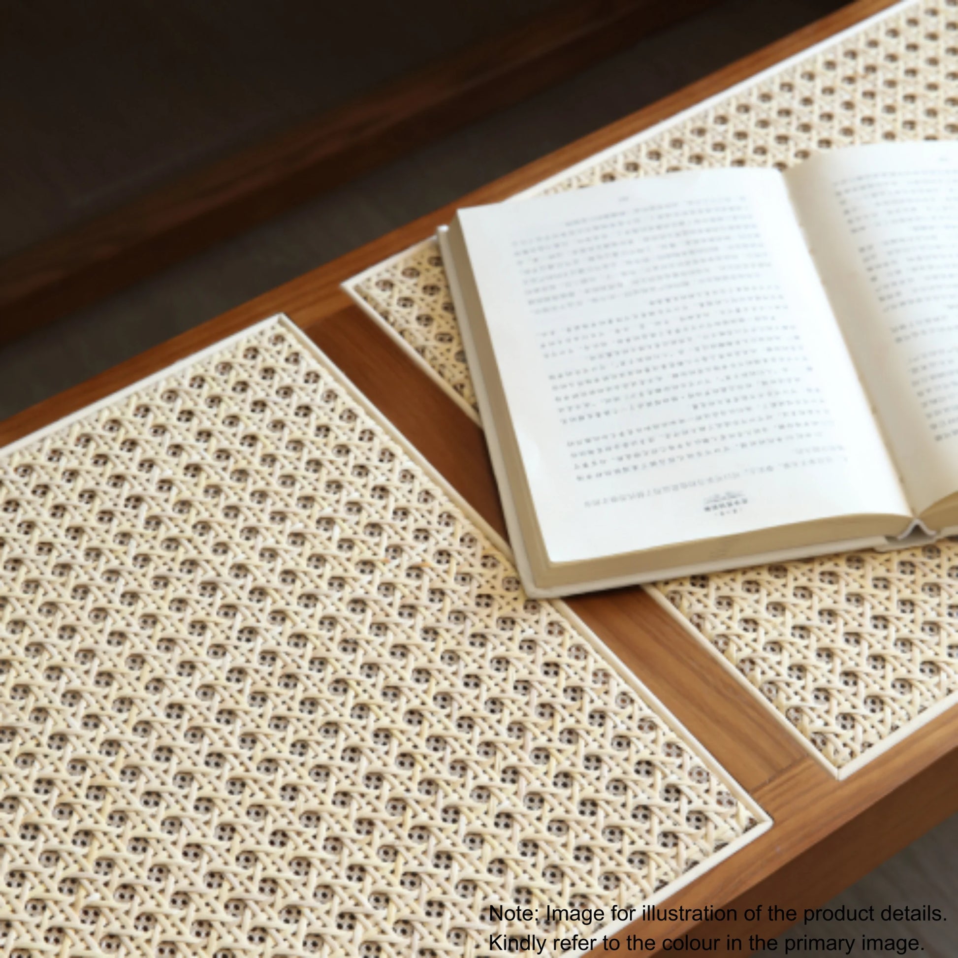 BohoBoho Monte Solid Wood & Rattan Bench, Natural Wood