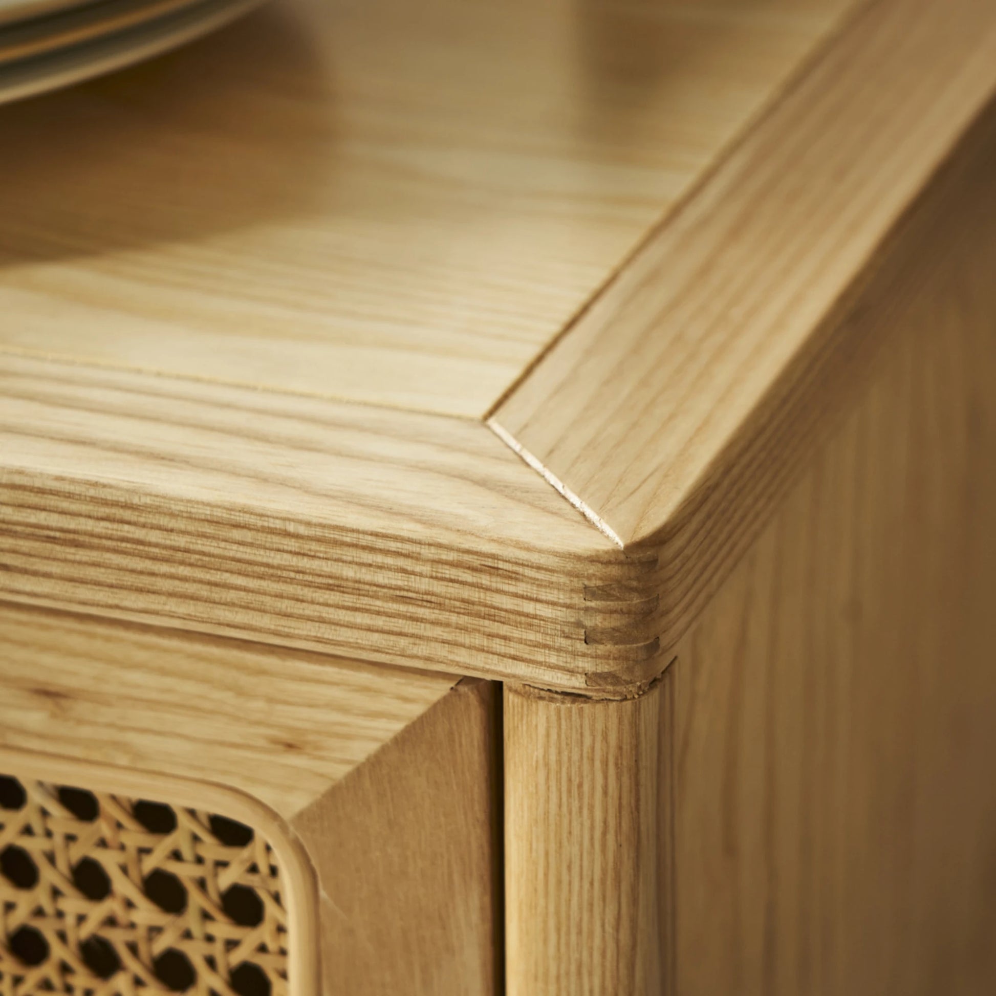 BohoBoho Ora Solid Wood & Rattan Chest of 6 drawers, Natural Wood, 120x40x90cm