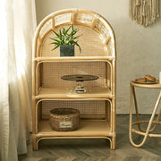 BohoBoho Ortu Rattan Shelving Unit, Natural Wood, 65x45x100cm