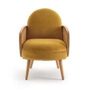 BohoBoho Verus Solid Ash & Rattan Armchair, Yellow