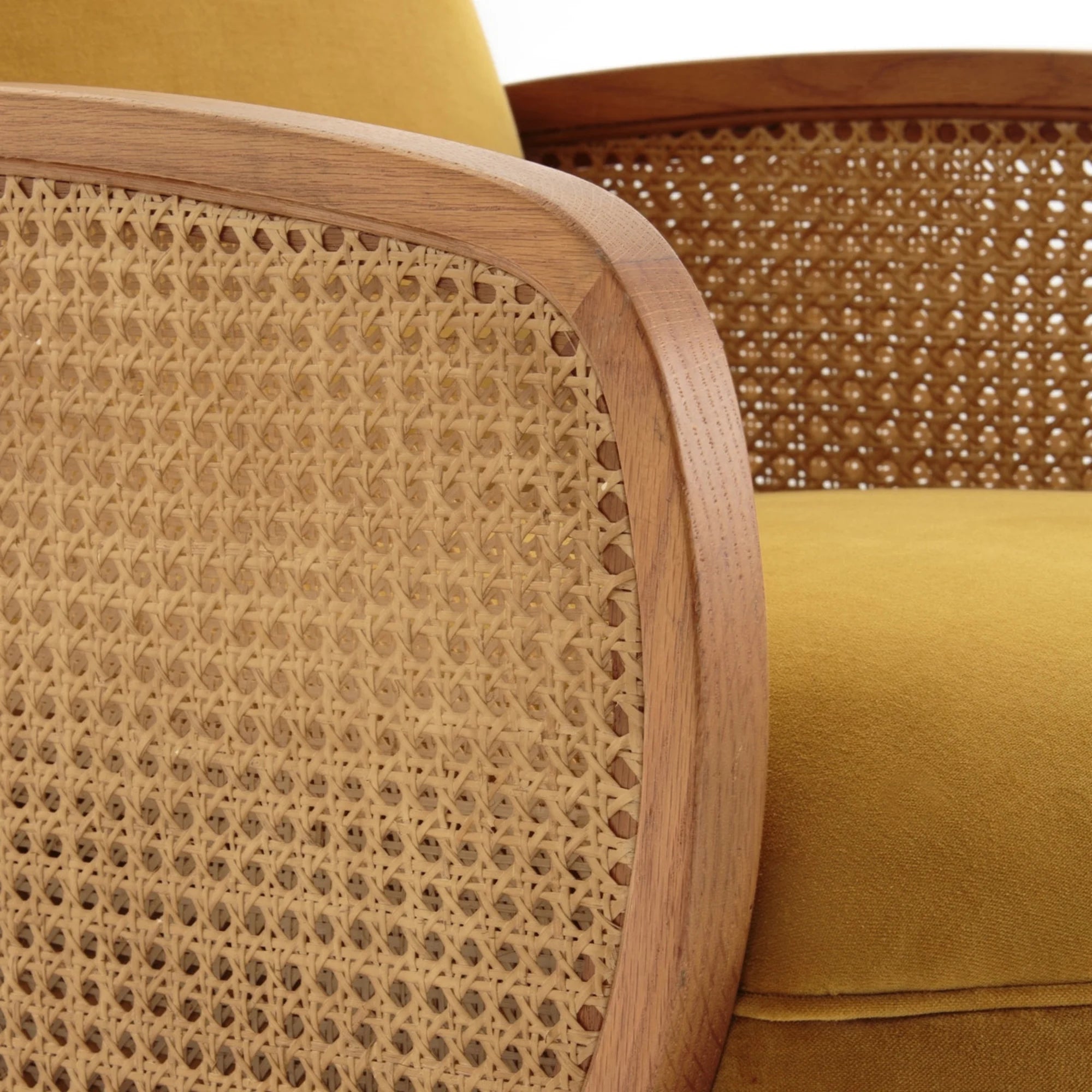 BohoBoho Verus Solid Ash & Rattan Armchair, Orange
