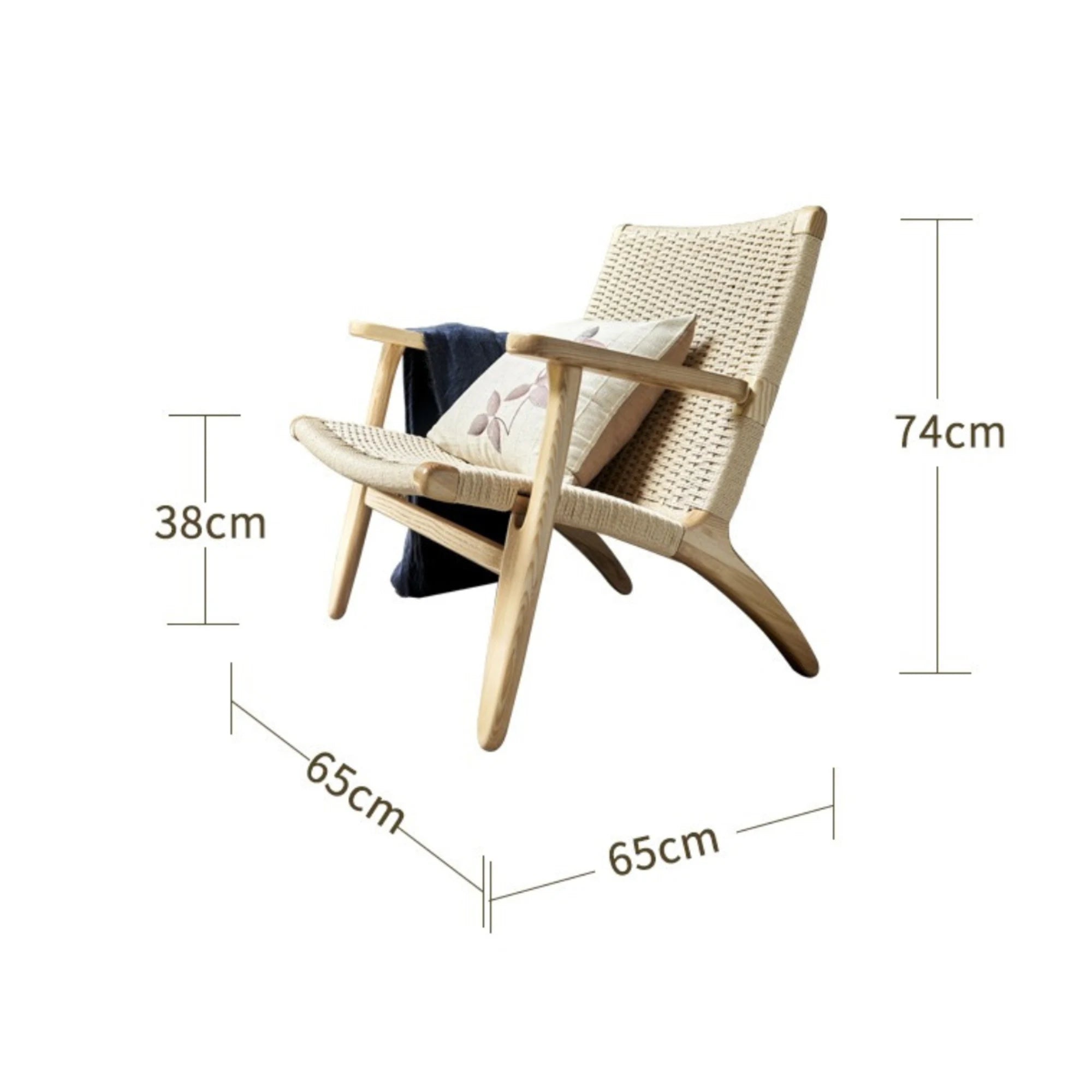 BohoBoho Verus Solid Wood & Rattan Lounge Chair