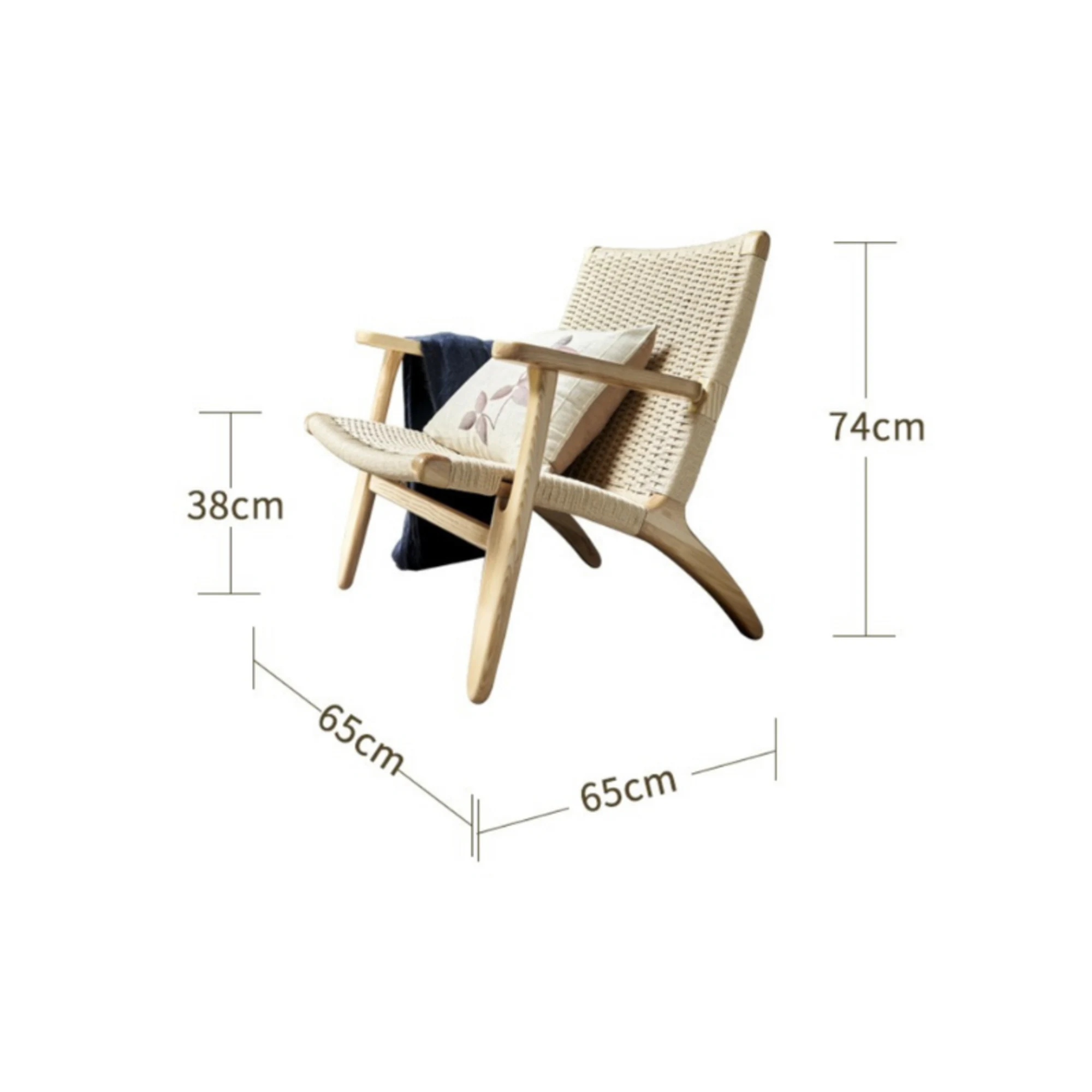BohoBoho Verus Solid Wood & Rattan Lounge Chair