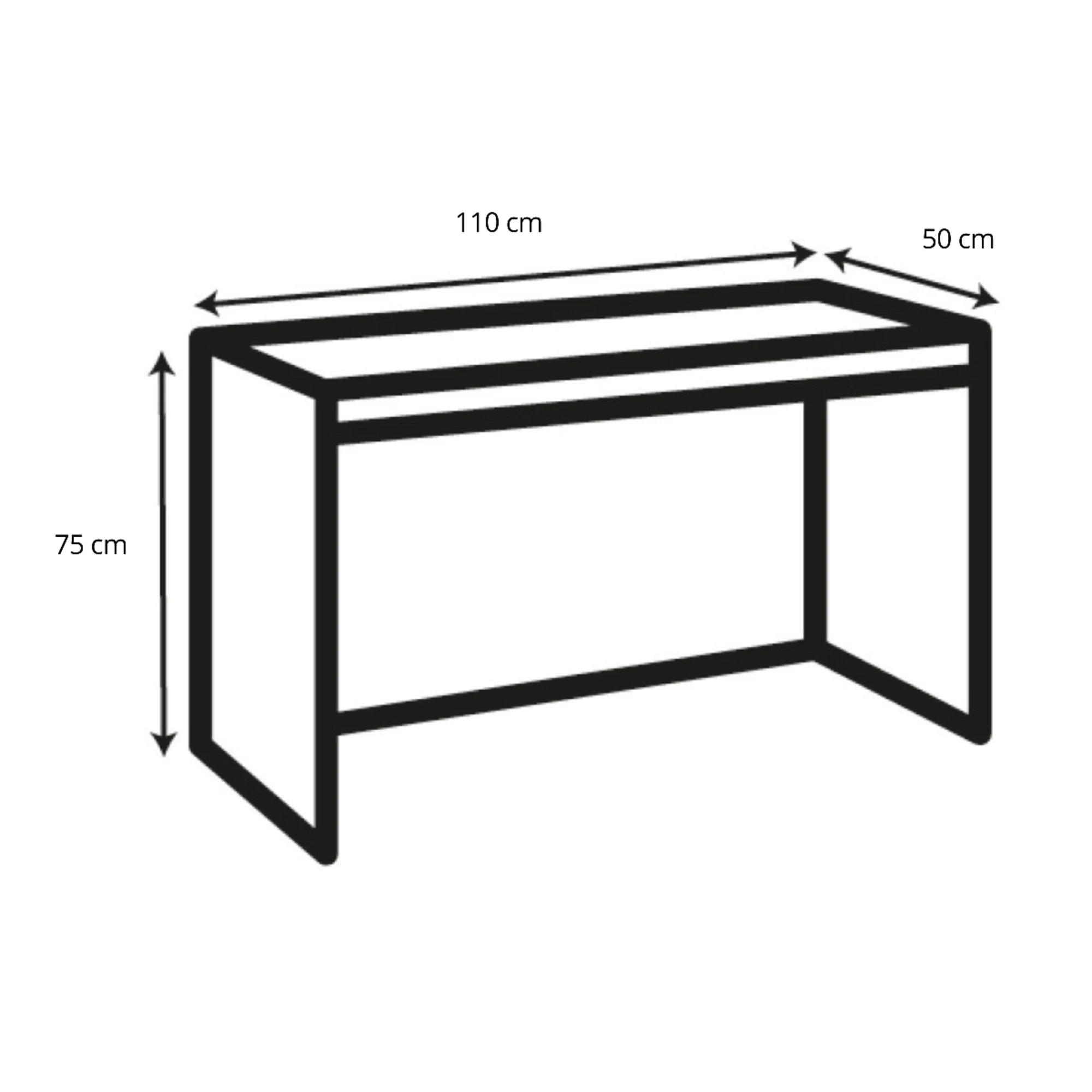 Hjem Design August Rectangular Office Desk, Natural Wood & Black
