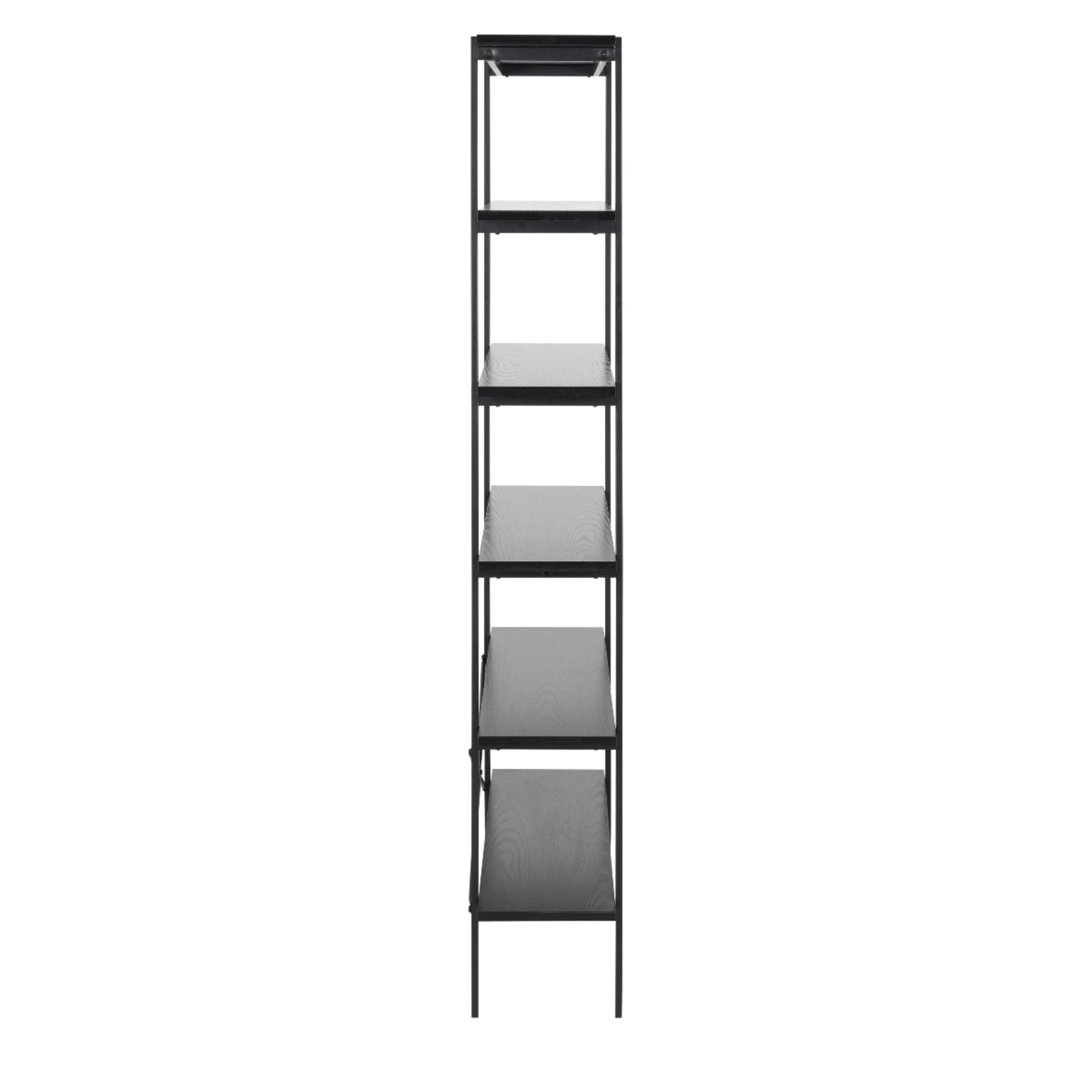 Hjem Design August Shelving Unit, Black, 94x27x172cm