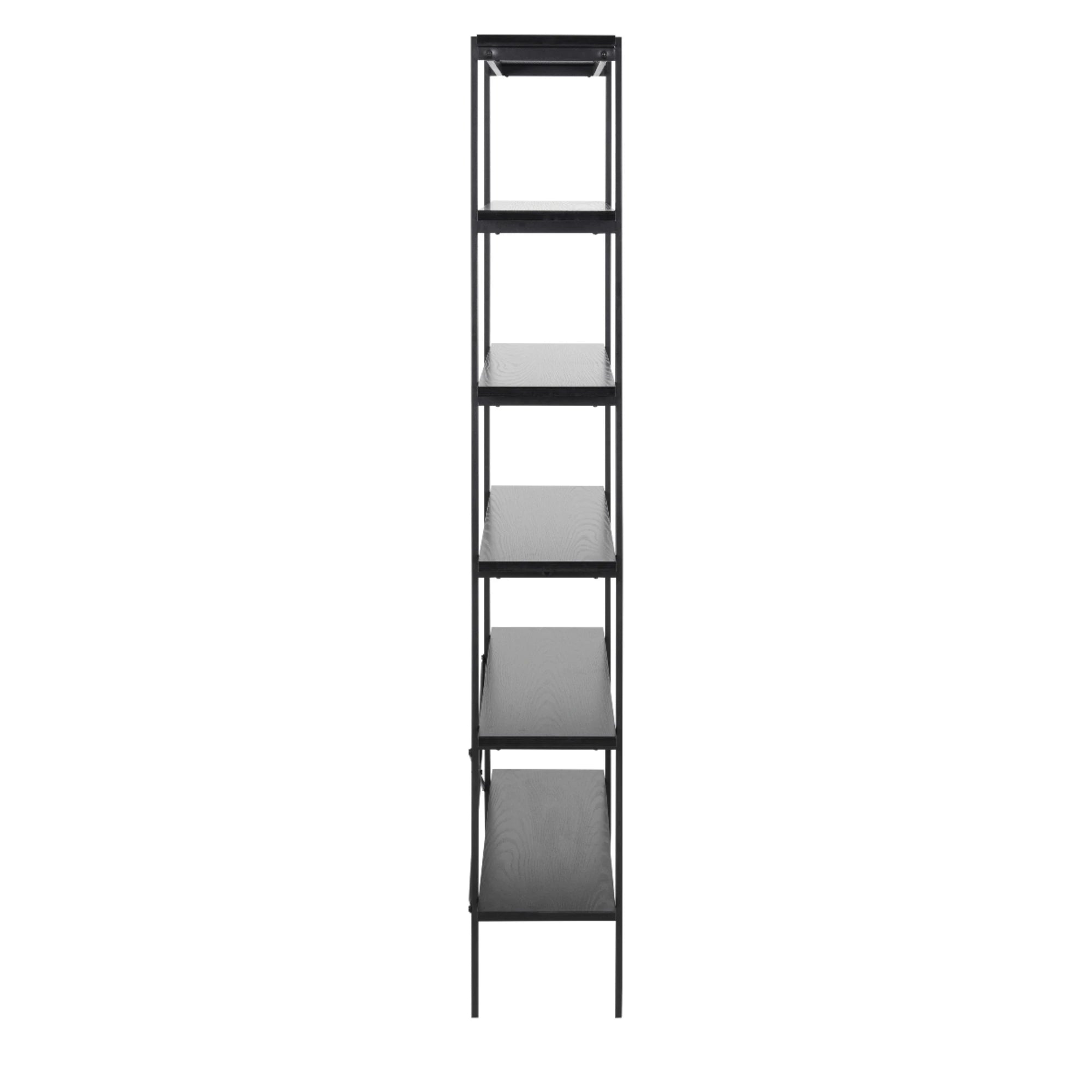Hjem Design August Shelving Unit, Black, 94x27x172cm