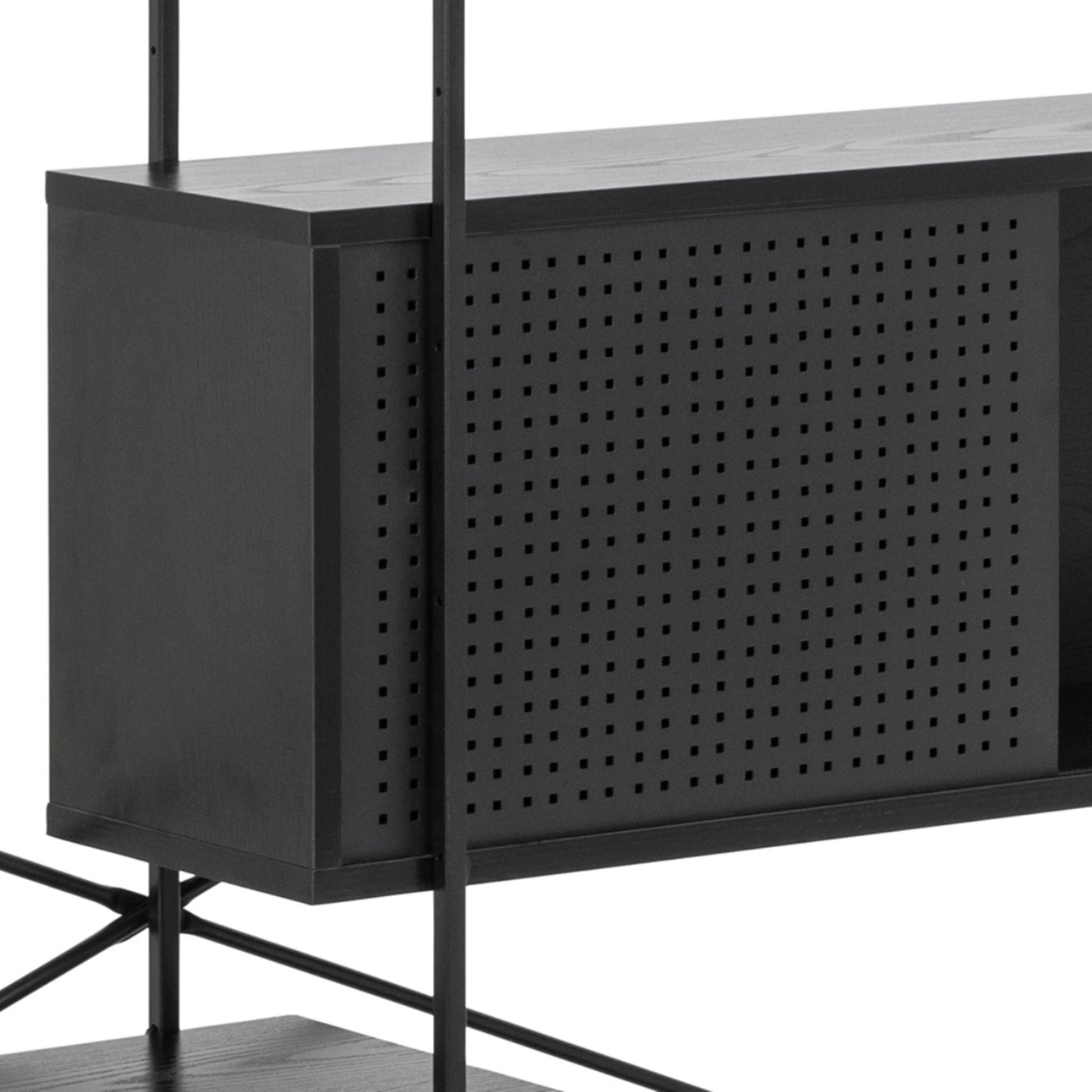 Hjem Design August Shelving Unit, Black, 172x27x188cm