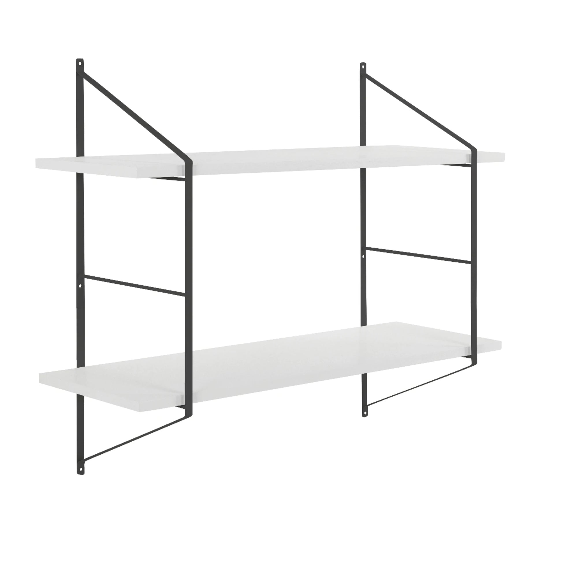 Hjem Design Cardiff Rectangular Wall Shelf, Small, White