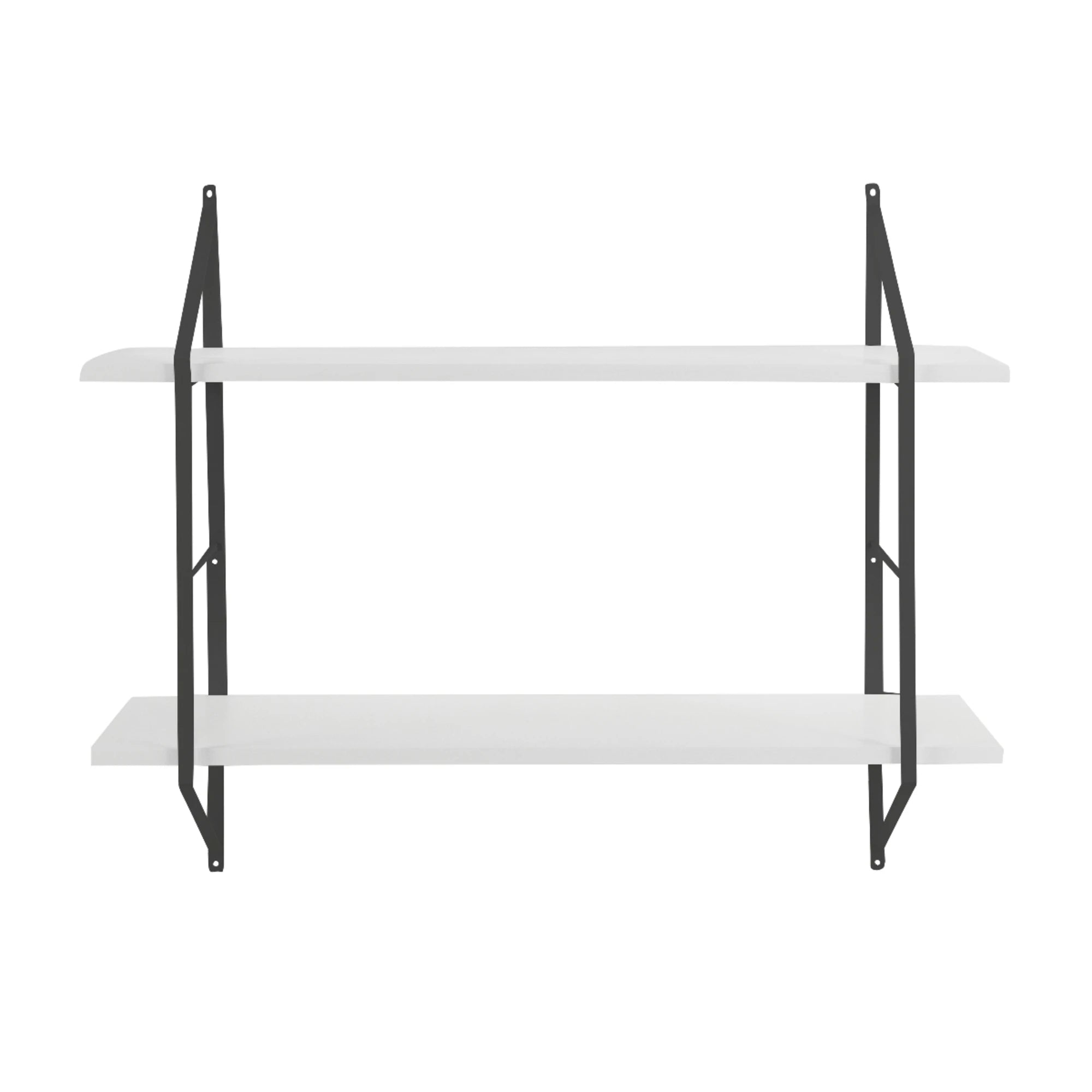 Hjem Design Cardiff Rectangular Wall Shelf, Small, White