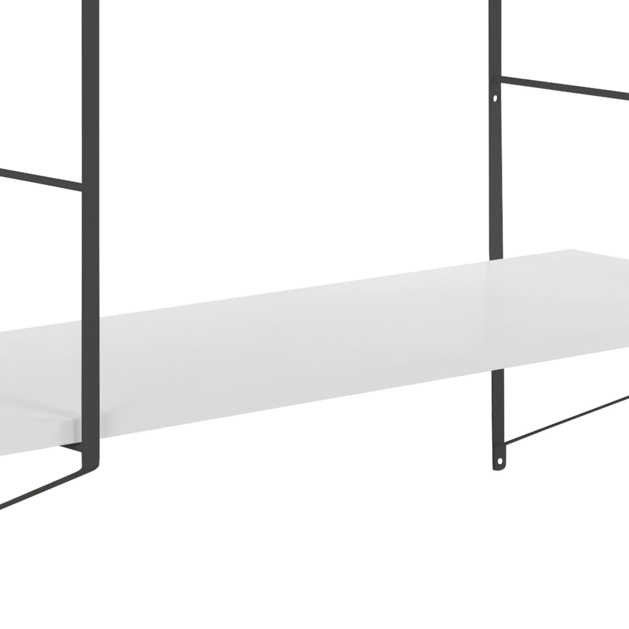 Hjem Design Cardiff Rectangular Wall Shelf, Small, White