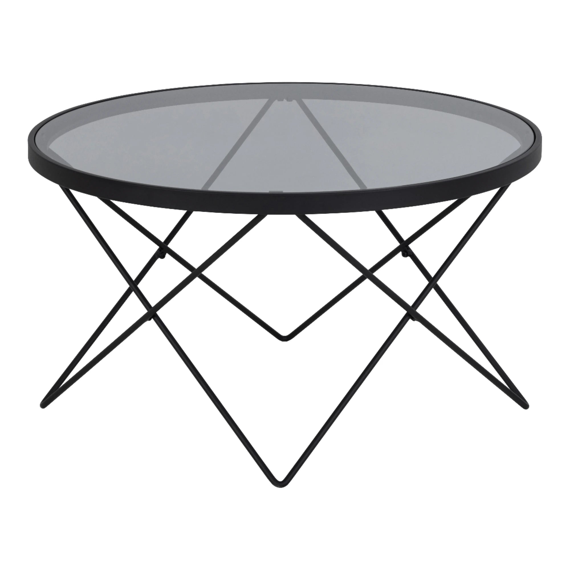 Hjem Design Castin Round Glass Top Coffee Table