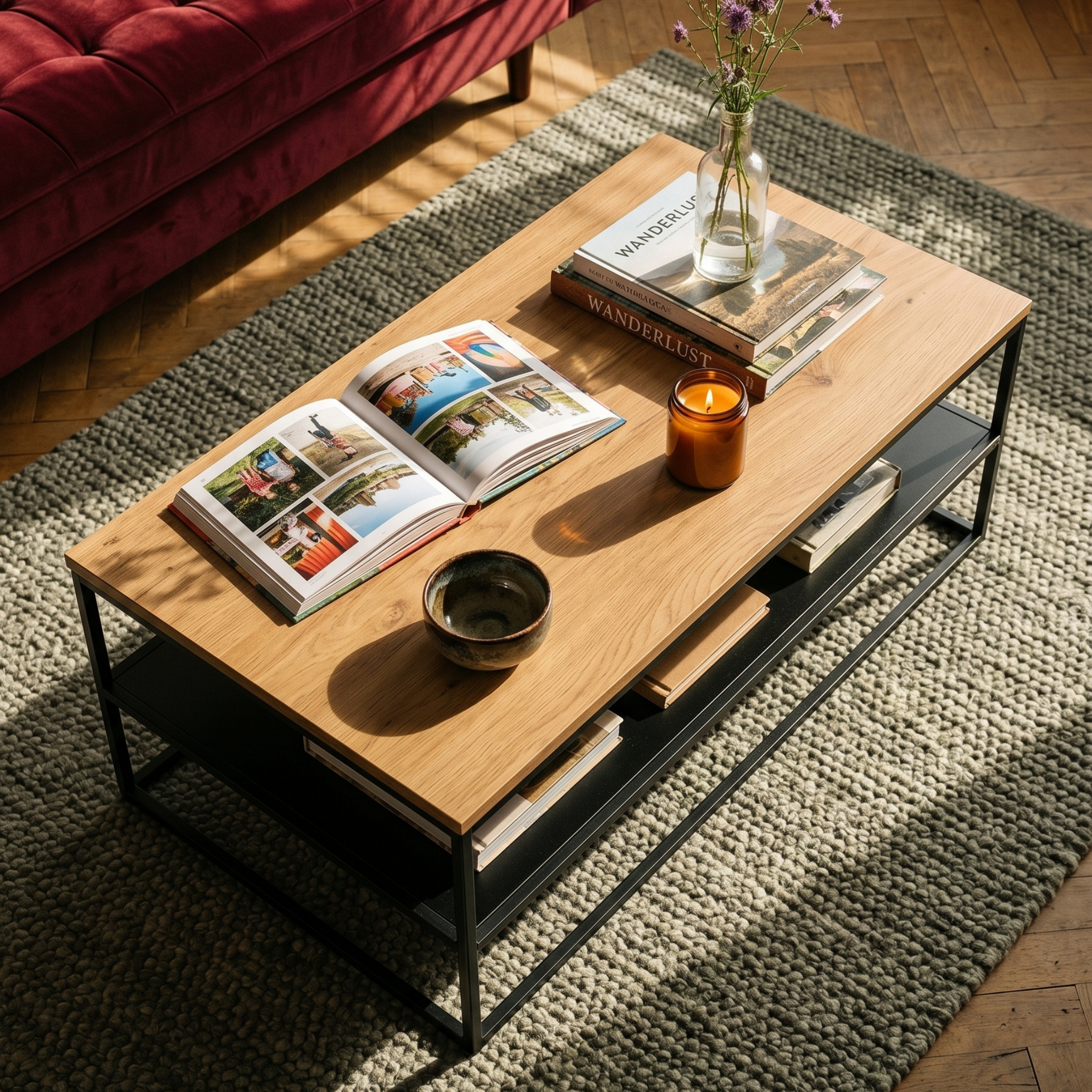 Hjem Design Ginley Rectangular Coffee Table
