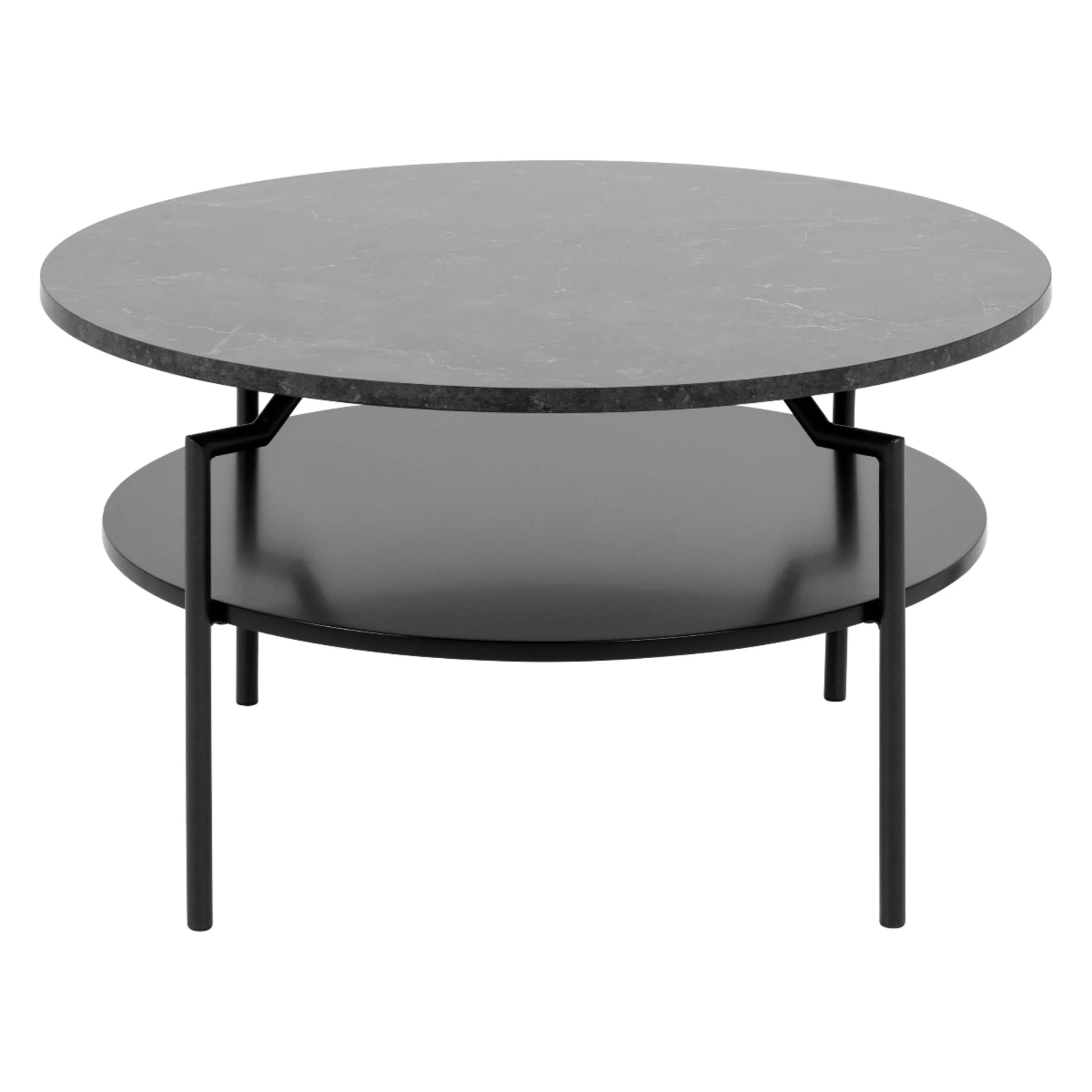 Hjem Design Gina Round Coffee Table, Black
