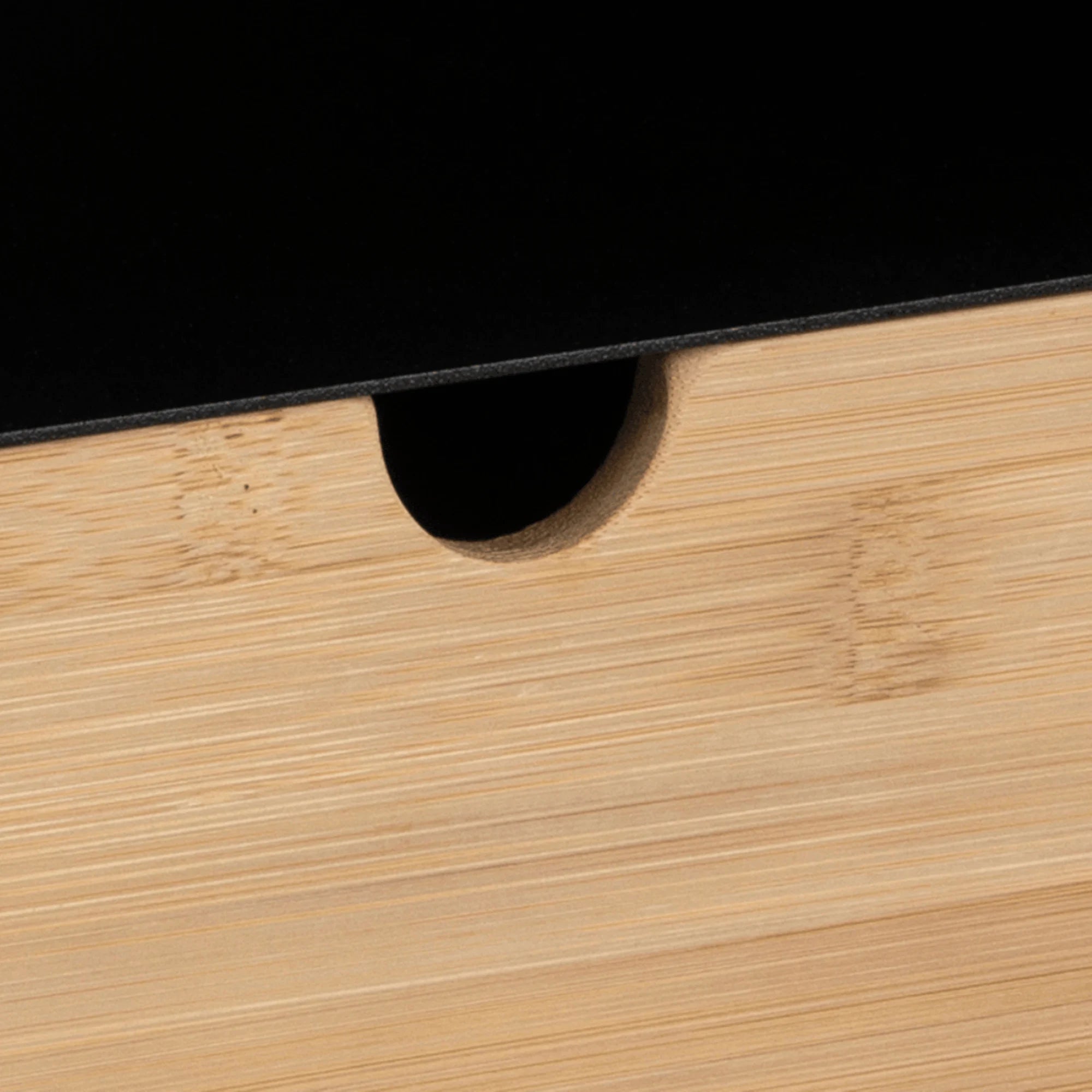 Hjem Design Jackson Bedside Table, Black & Natural Wood