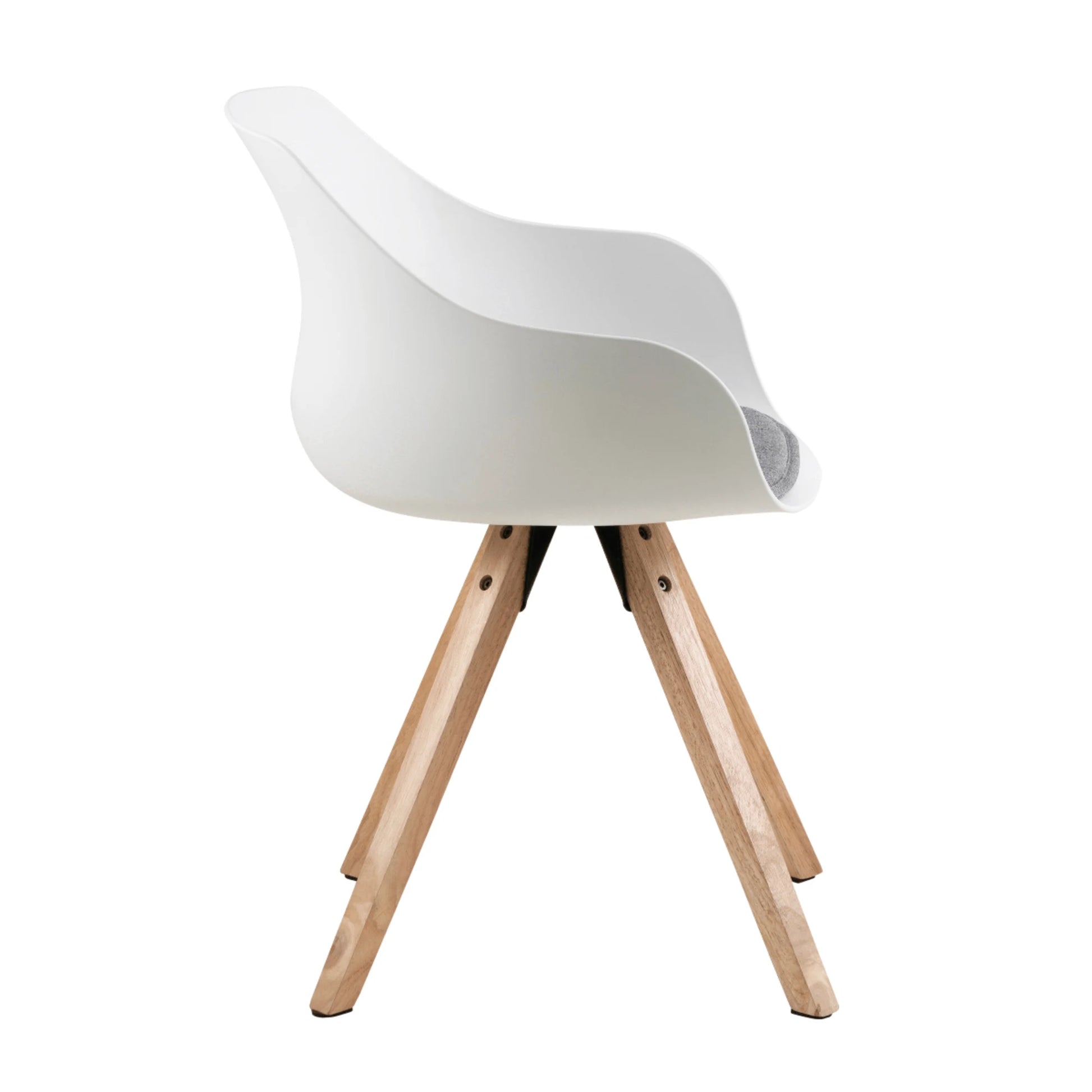 Hjem Design Milly Dining Chair with Armrest, Light Grey, Set of 2