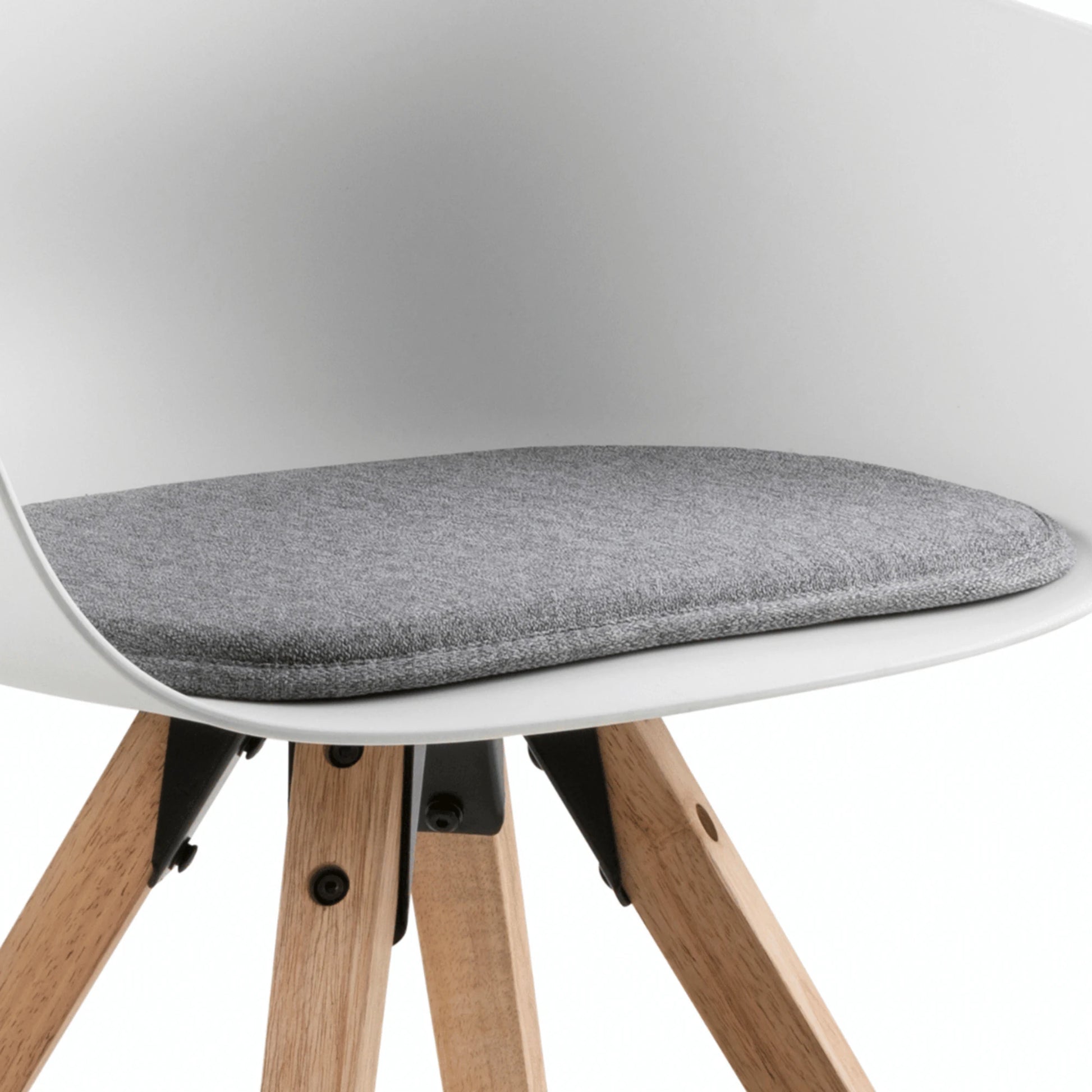 Hjem Design Milly Dining Chair with Armrest, Light Grey, Set of 2