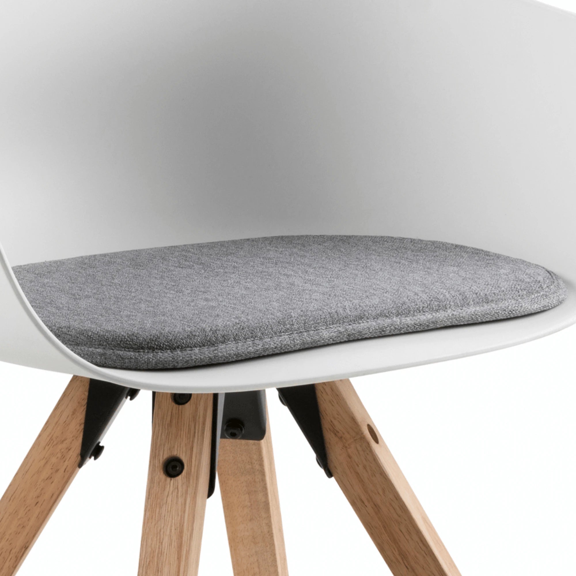 Hjem Design Milly Dining Chair with Armrest, Light Grey, Set of 2