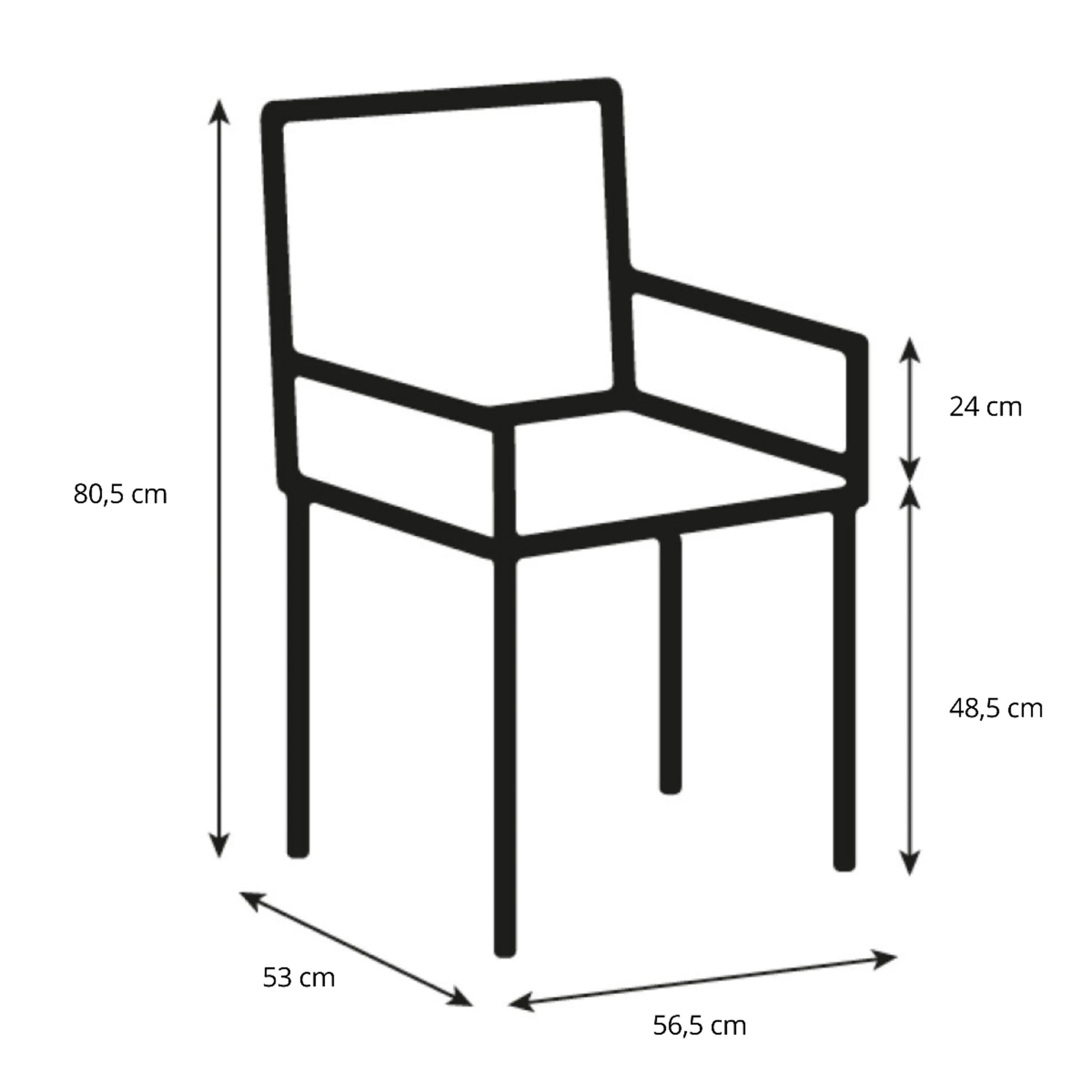 Hjem Design Millen Dining Chair with Armrest, Light Grey, Set of 2