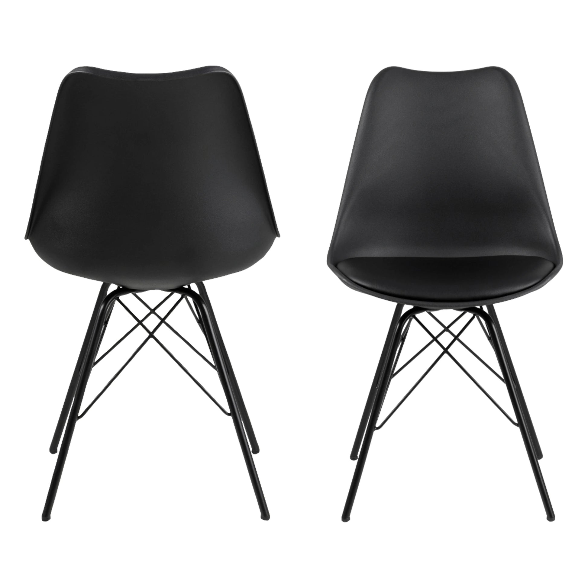 Hjem Design Nyra Dining Chair, Black, Set of 2