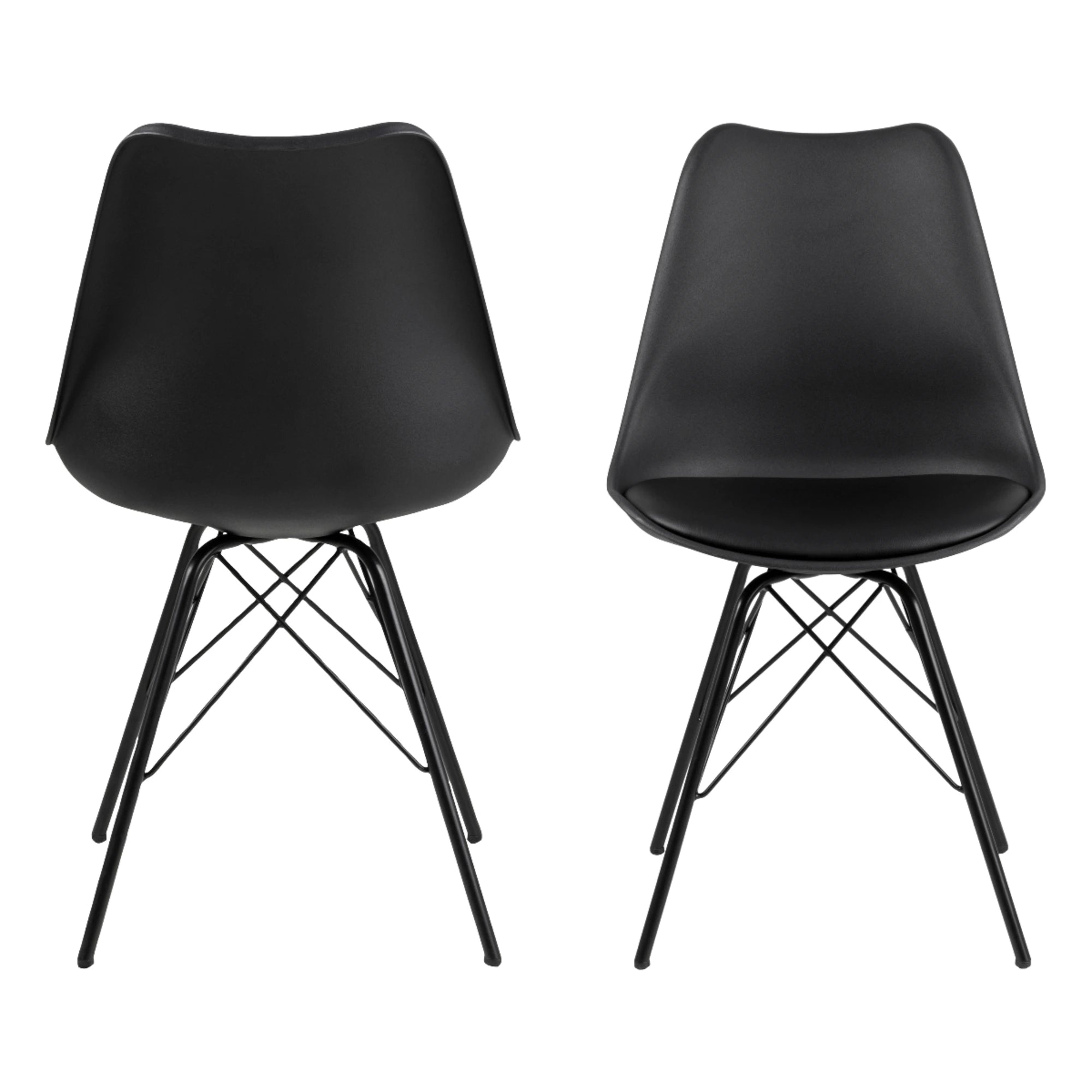 Hjem Design Nyra Dining Chair, Black, Set of 2