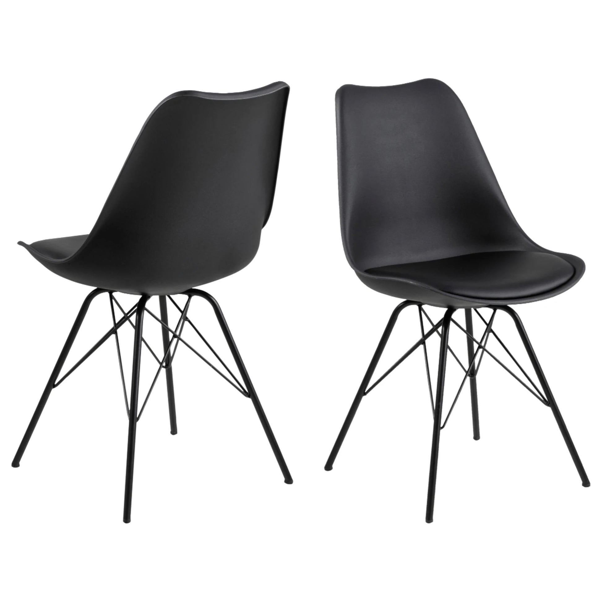 Hjem Design Nyra Dining Chair, Black, Set of 2