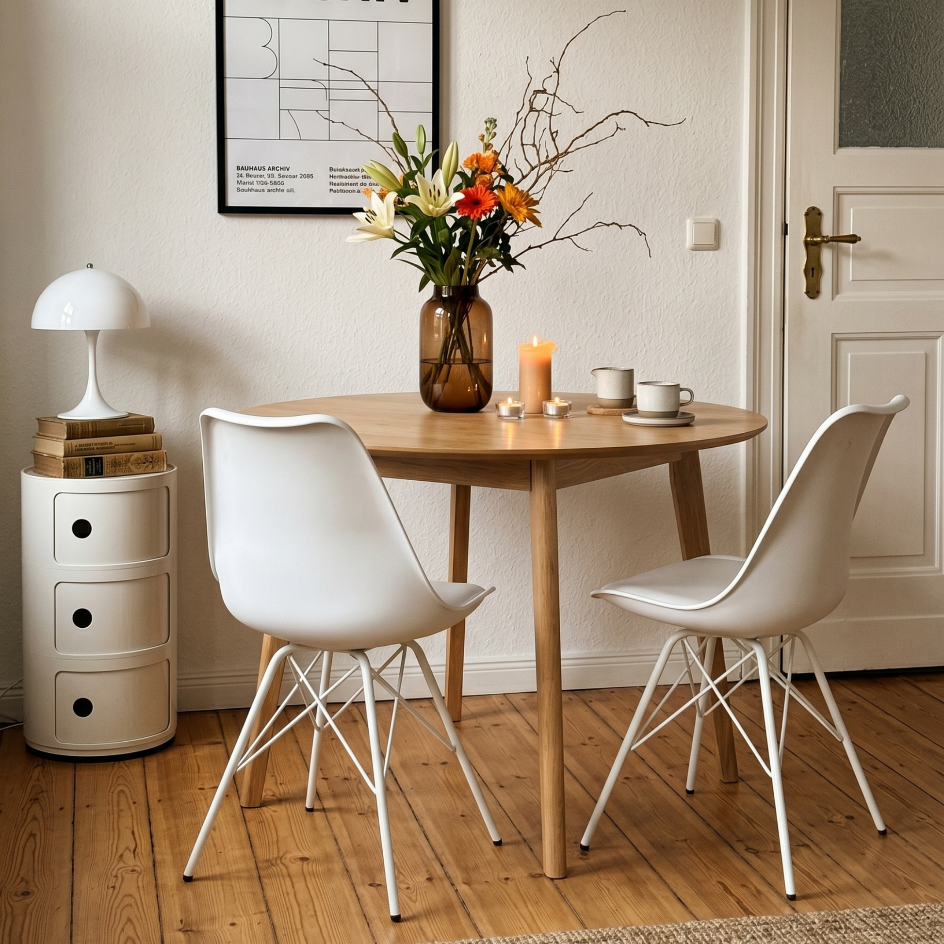 Hjem Design Nyra Dining Chair, White, Set of 2