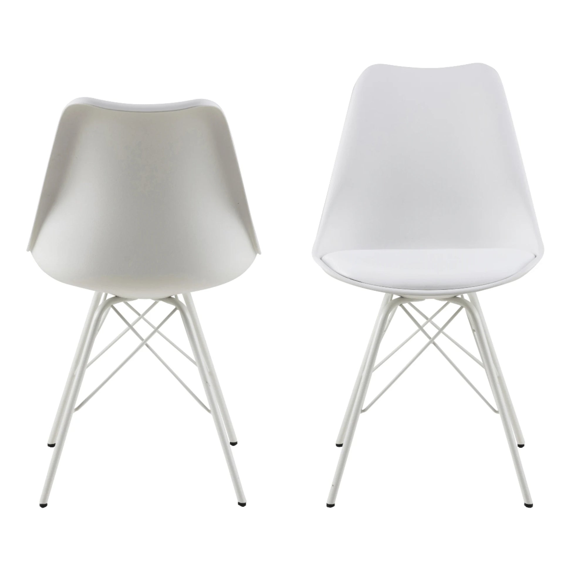 Hjem Design Nyx Dining Chair, White, Set of 2