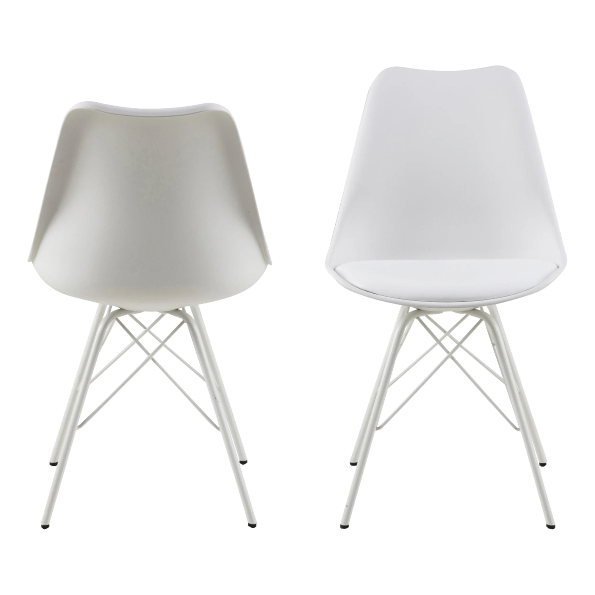 Hjem Design Nyx Dining Chair, White, Set of 2