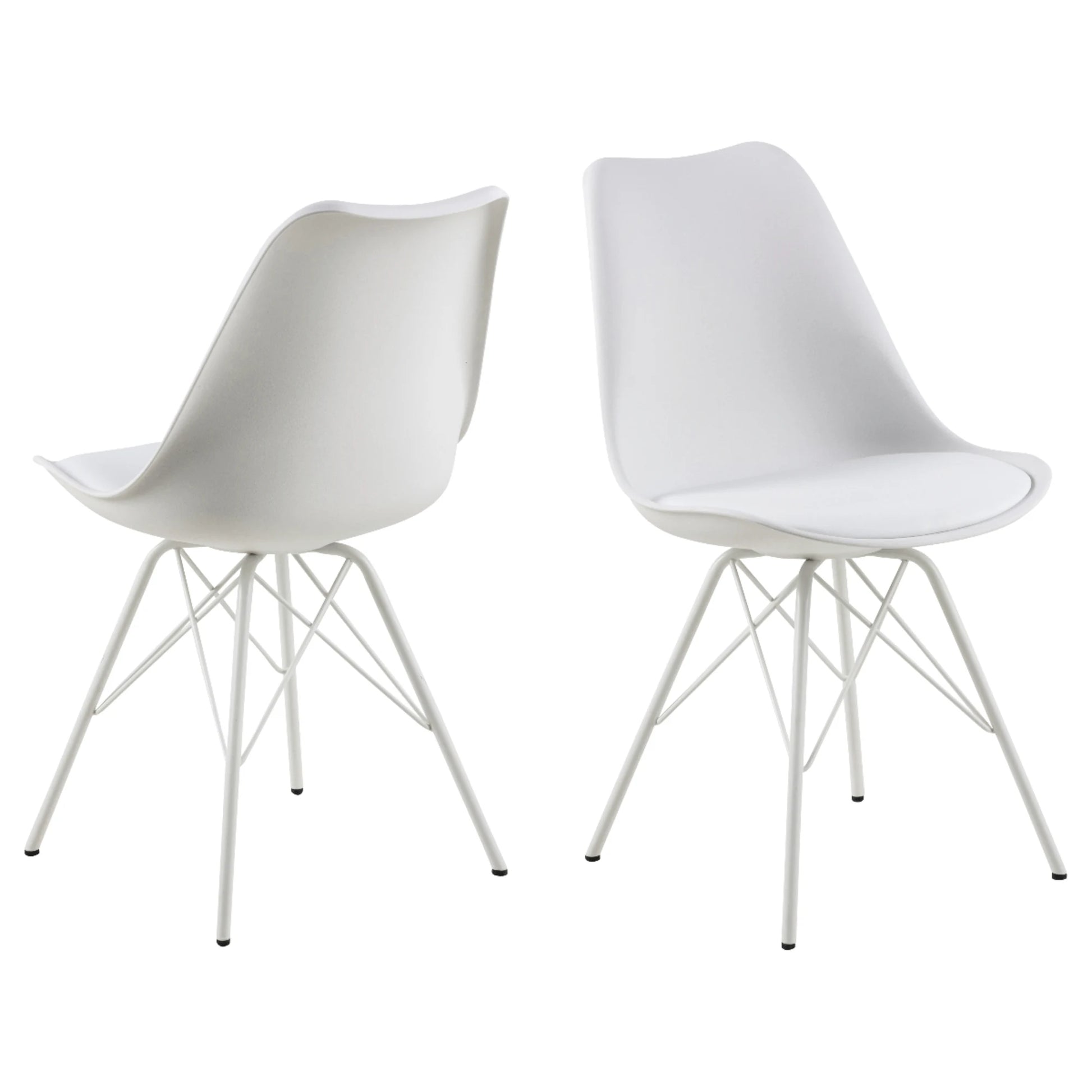 Hjem Design Nyx Dining Chair, White, Set of 2