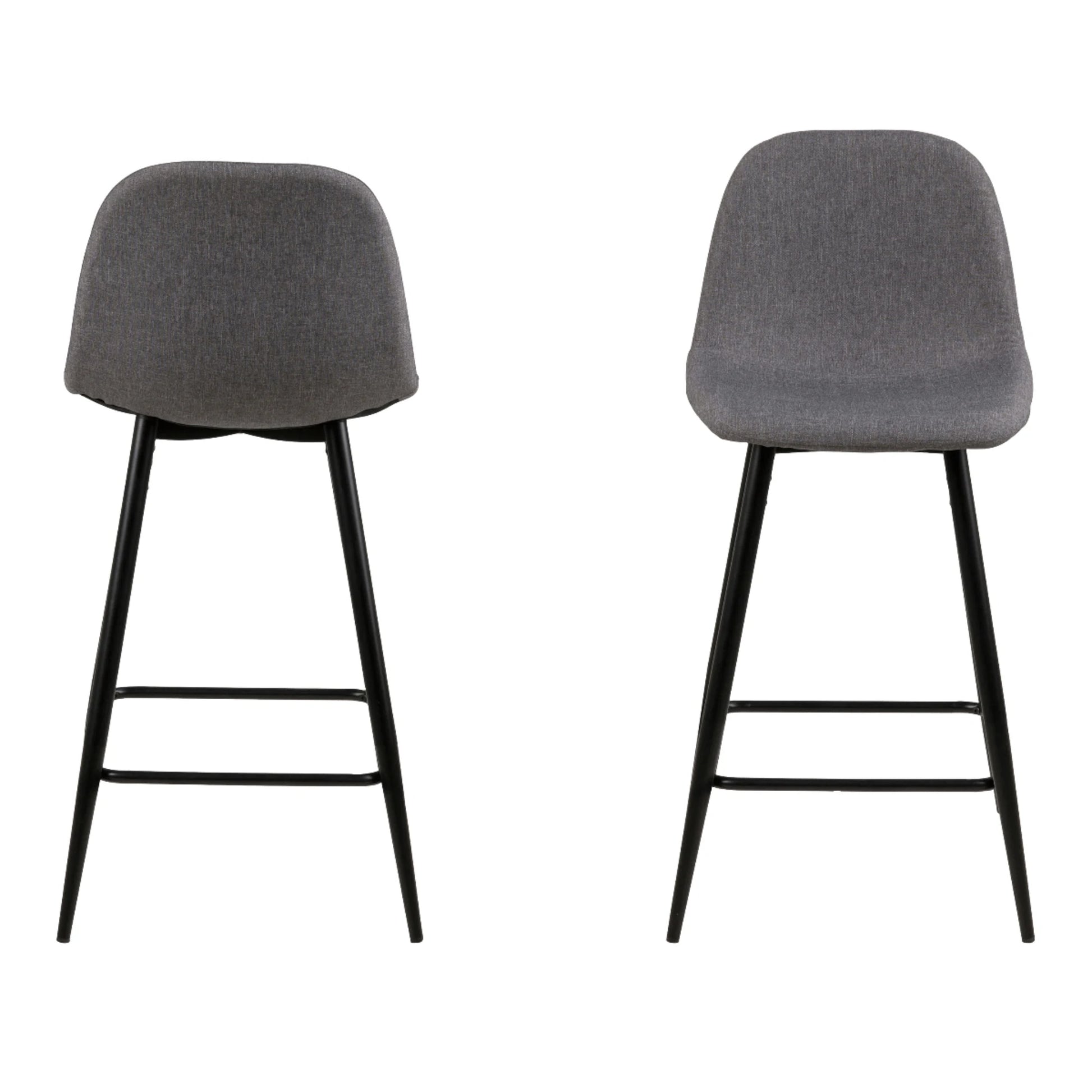 Hjem Design Verna Counter Stool, Light Grey, Set of 2