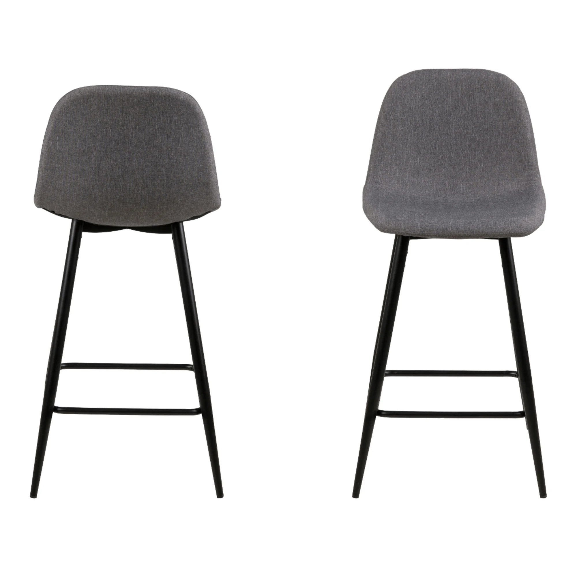 Hjem Design Verna Counter Stool, Light Grey, Set of 2