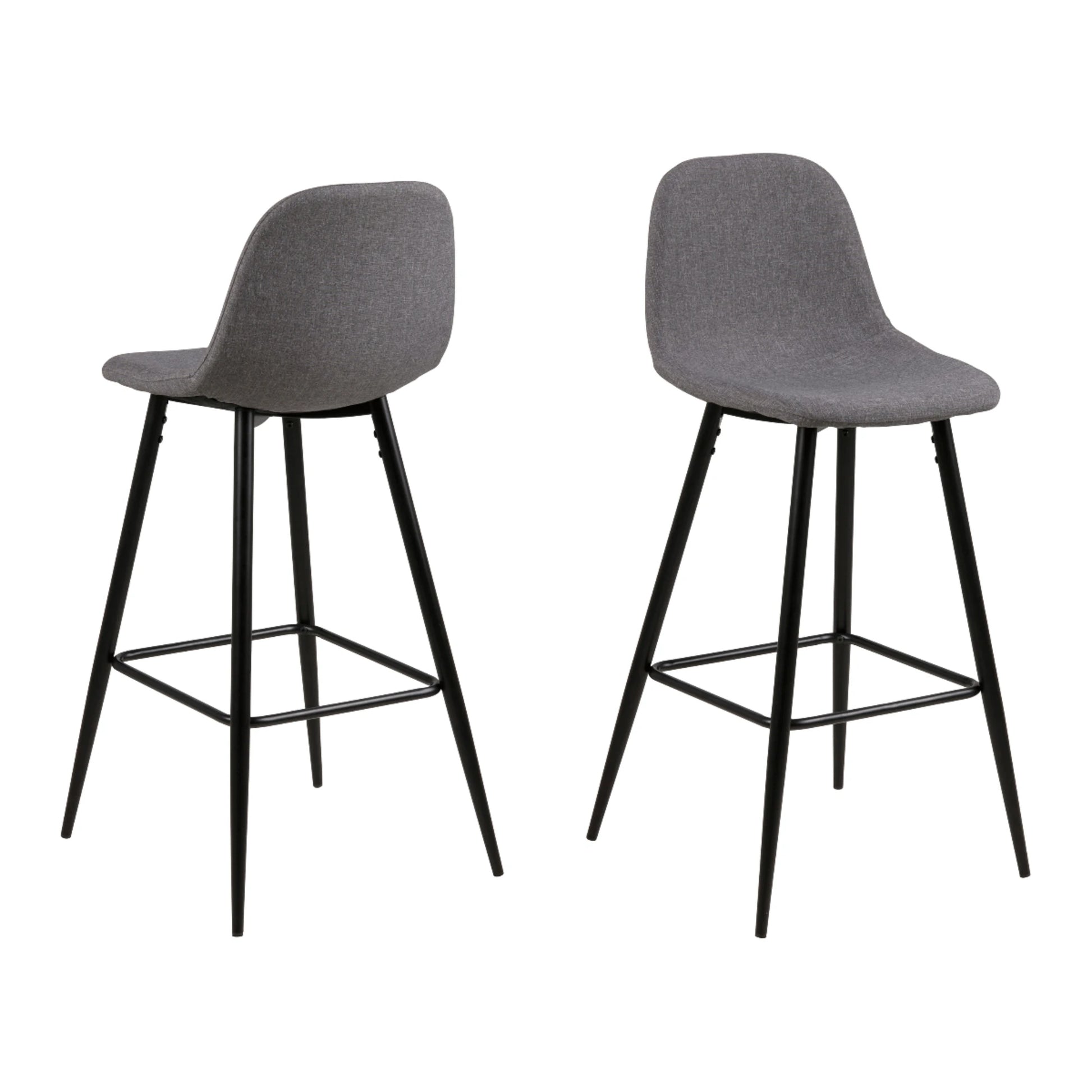 Hjem Design Verna Counter Stool, Light Grey, Set of 2