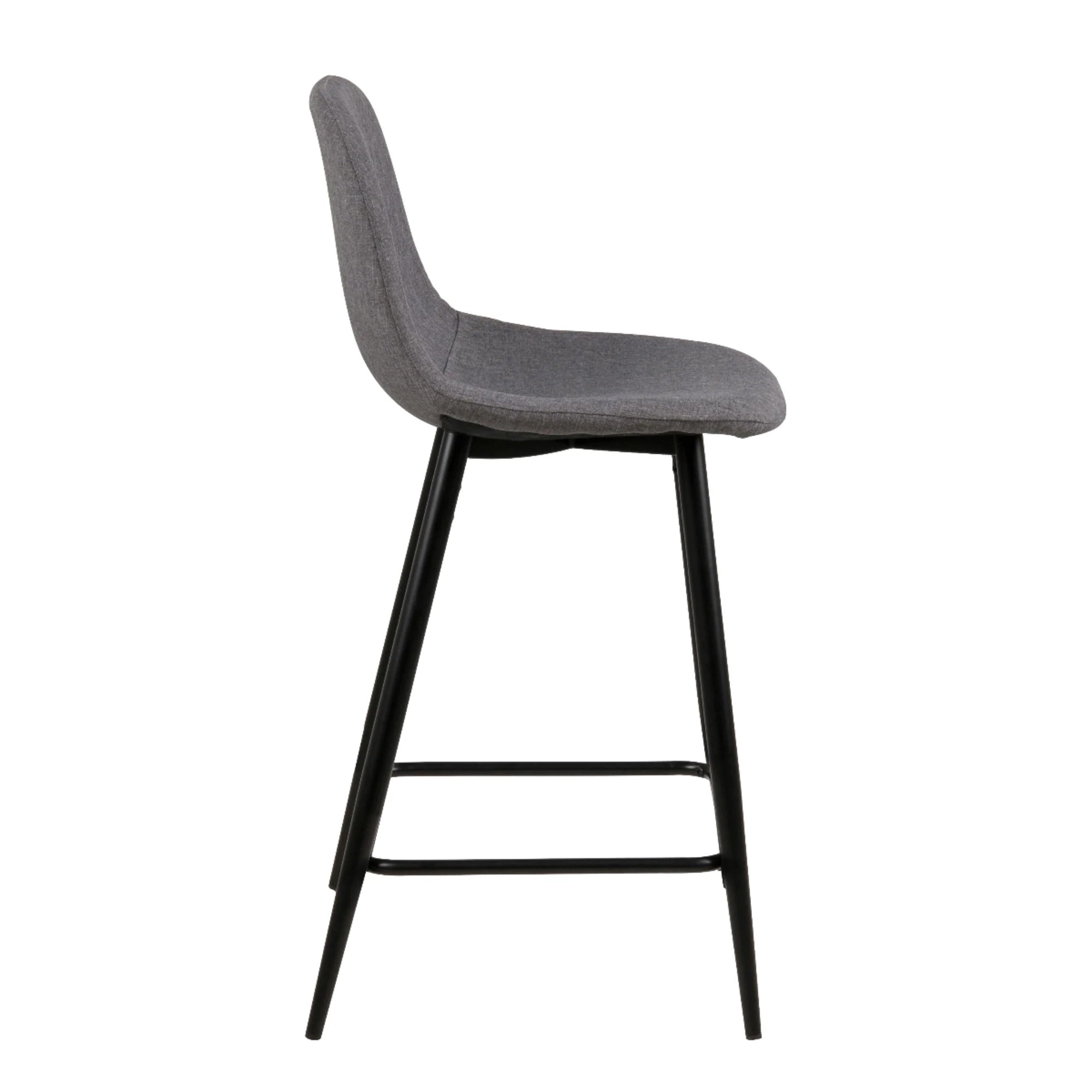 Hjem Design Verna Counter Stool, Light Grey, Set of 2