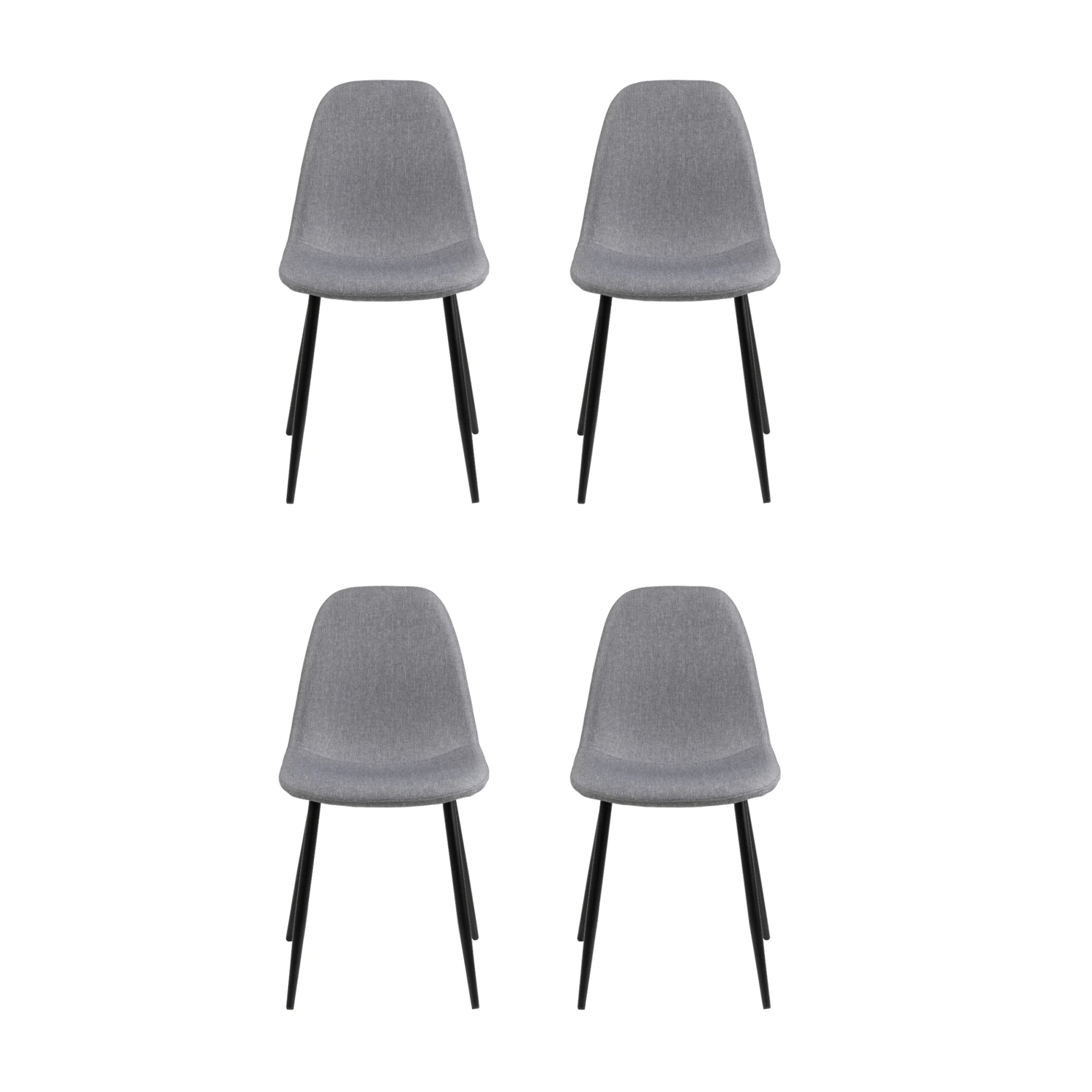 Hjem Design Verna Dining Chair, Light Grey, Set of 4