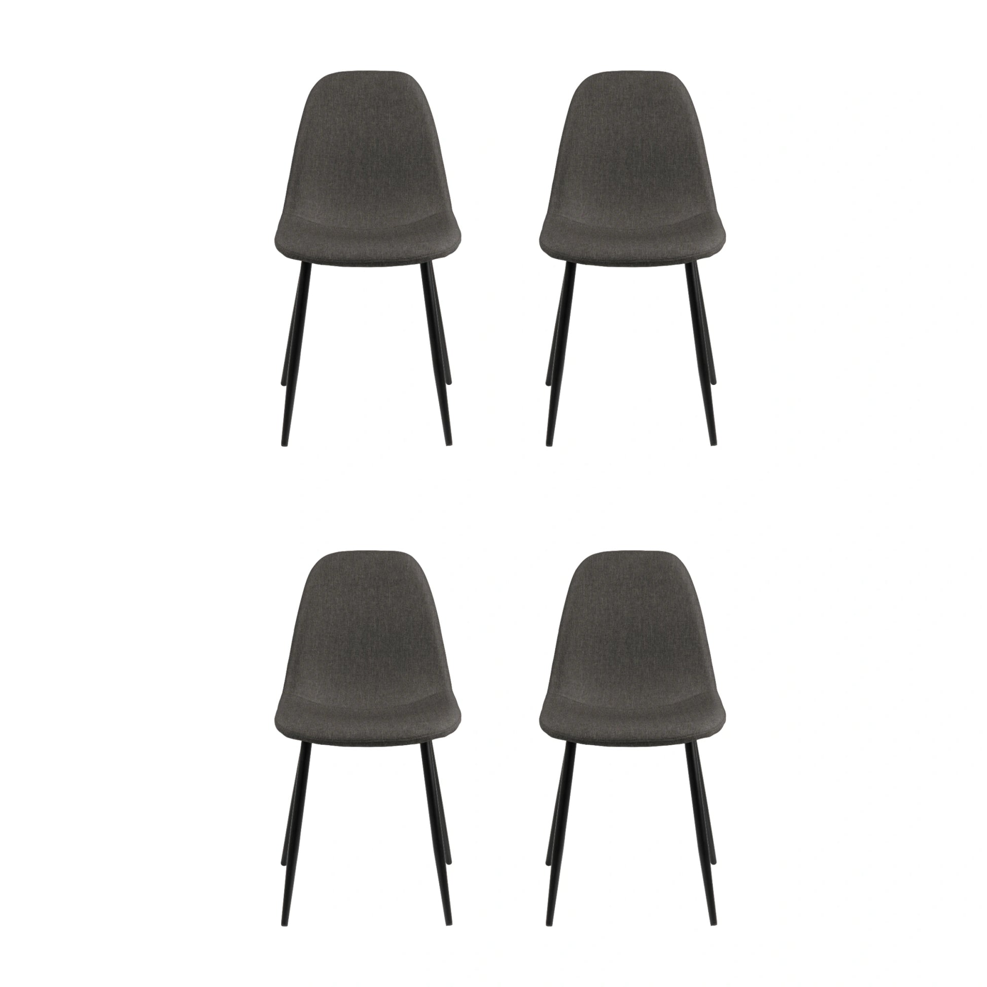 Hjem Design Verna Dining Chair, Grey, Set of 4