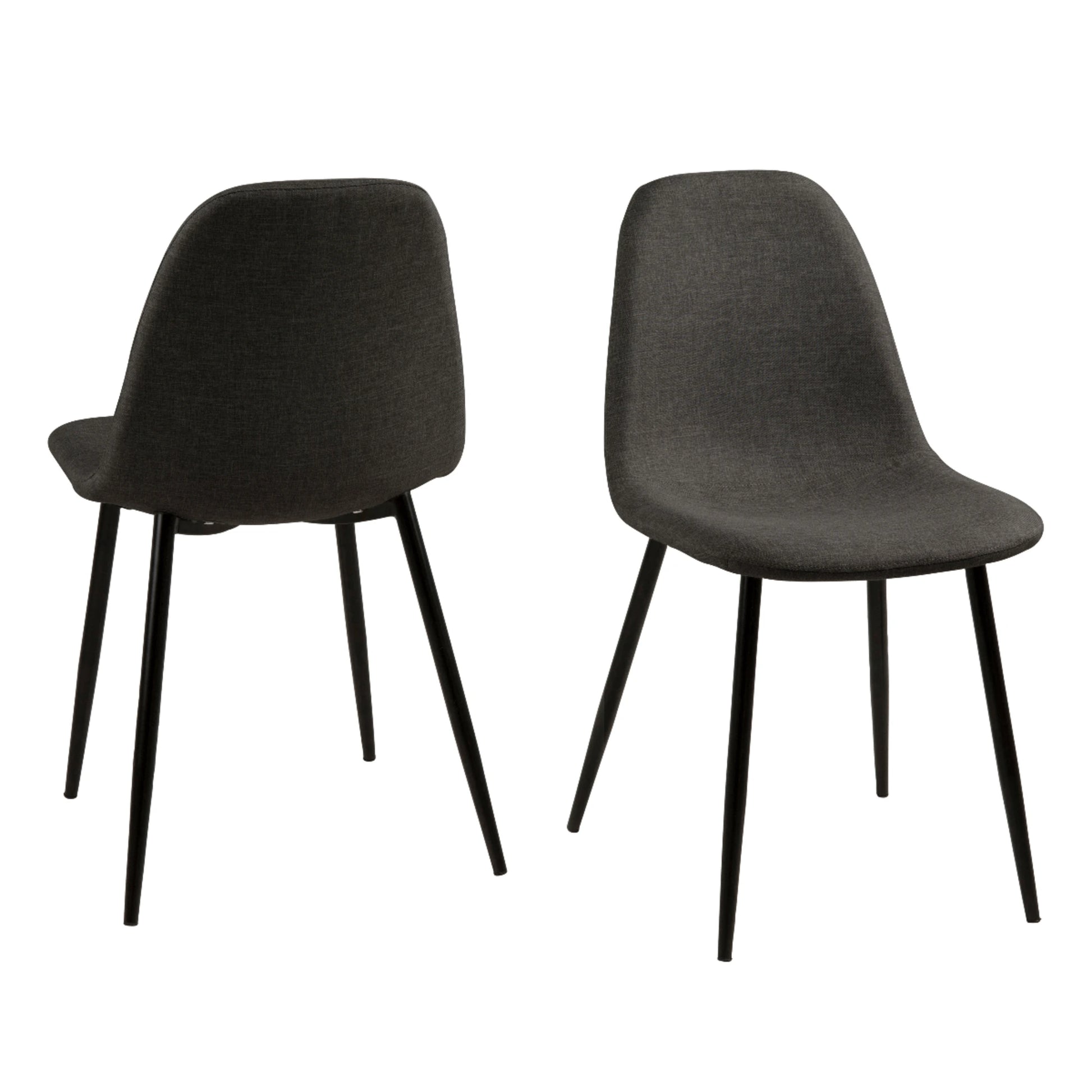 Hjem Design Verna Dining Chair, Grey, Set of 4