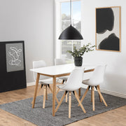Hjem Design Yuno 4-Seater Dining Table, White