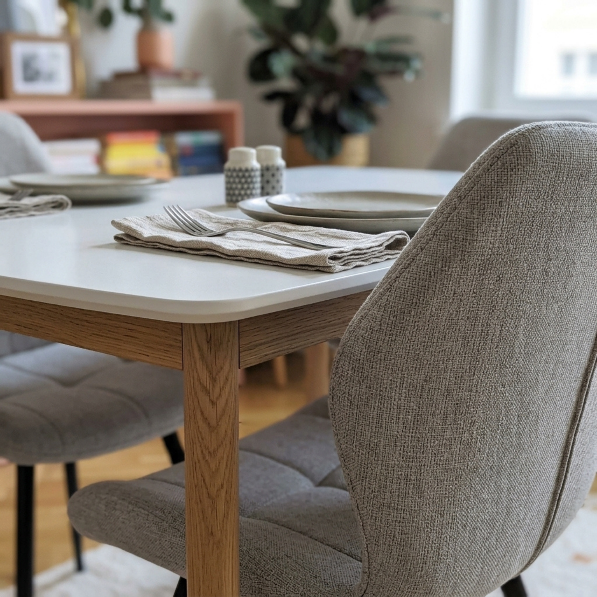 Hjem Design Yuno 4-Seater Dining Table, White