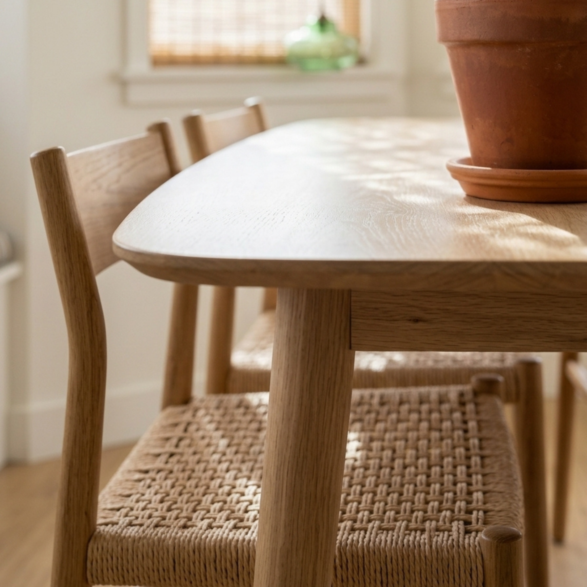 Hjem Design Yuno 4-Seater Dining Table, Natural Wood