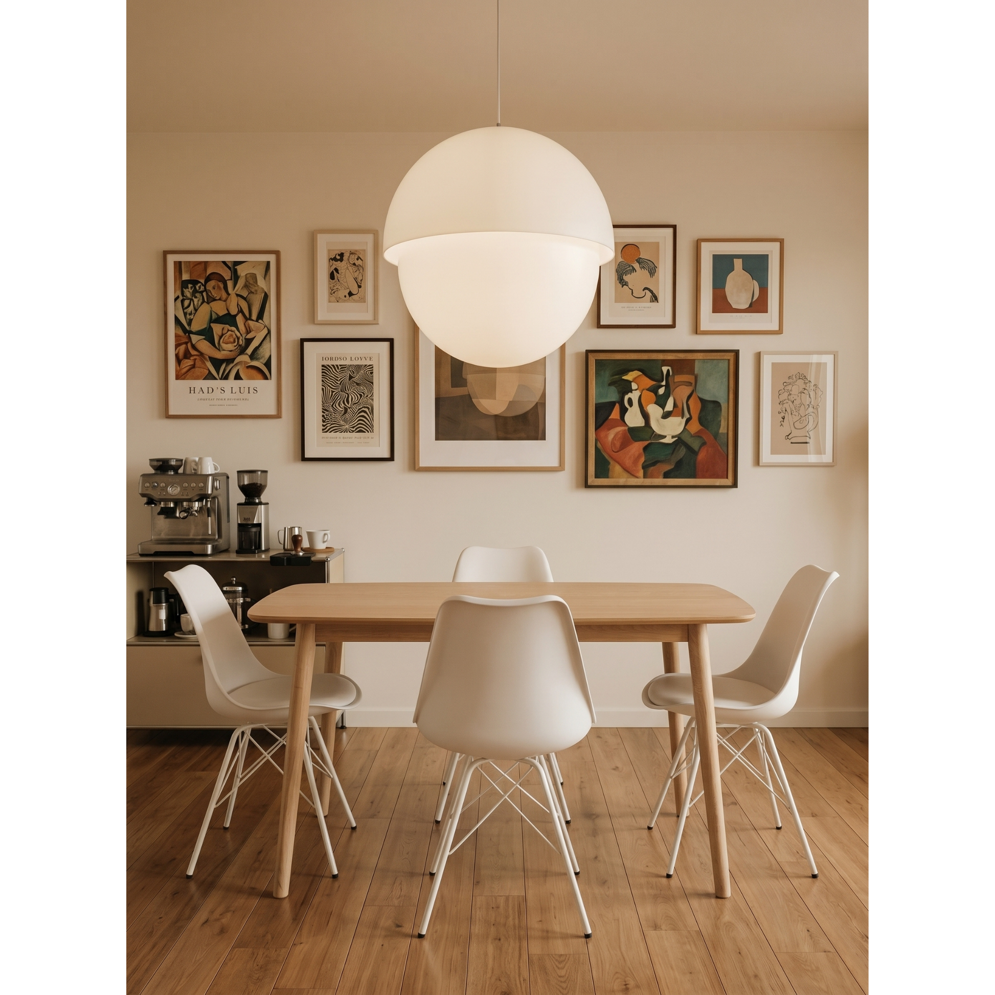 Hjem Design Yuno 4-Seater Dining Table, Natural Wood
