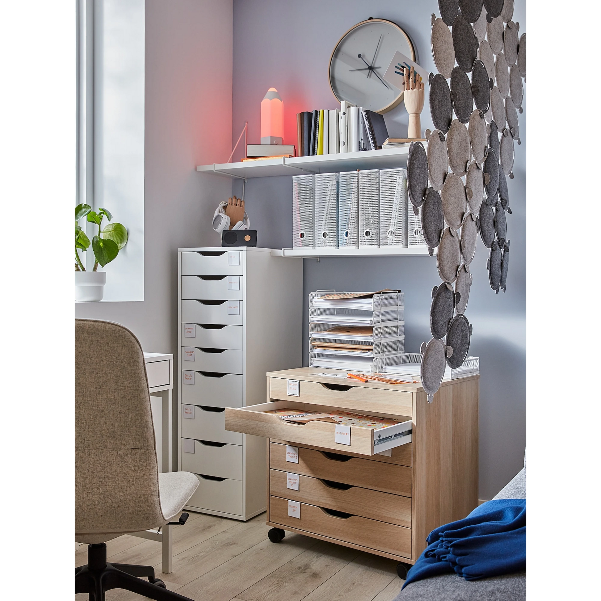 IKEA ALEX Drawer unit with 9 drawers, White, 36x116cm
