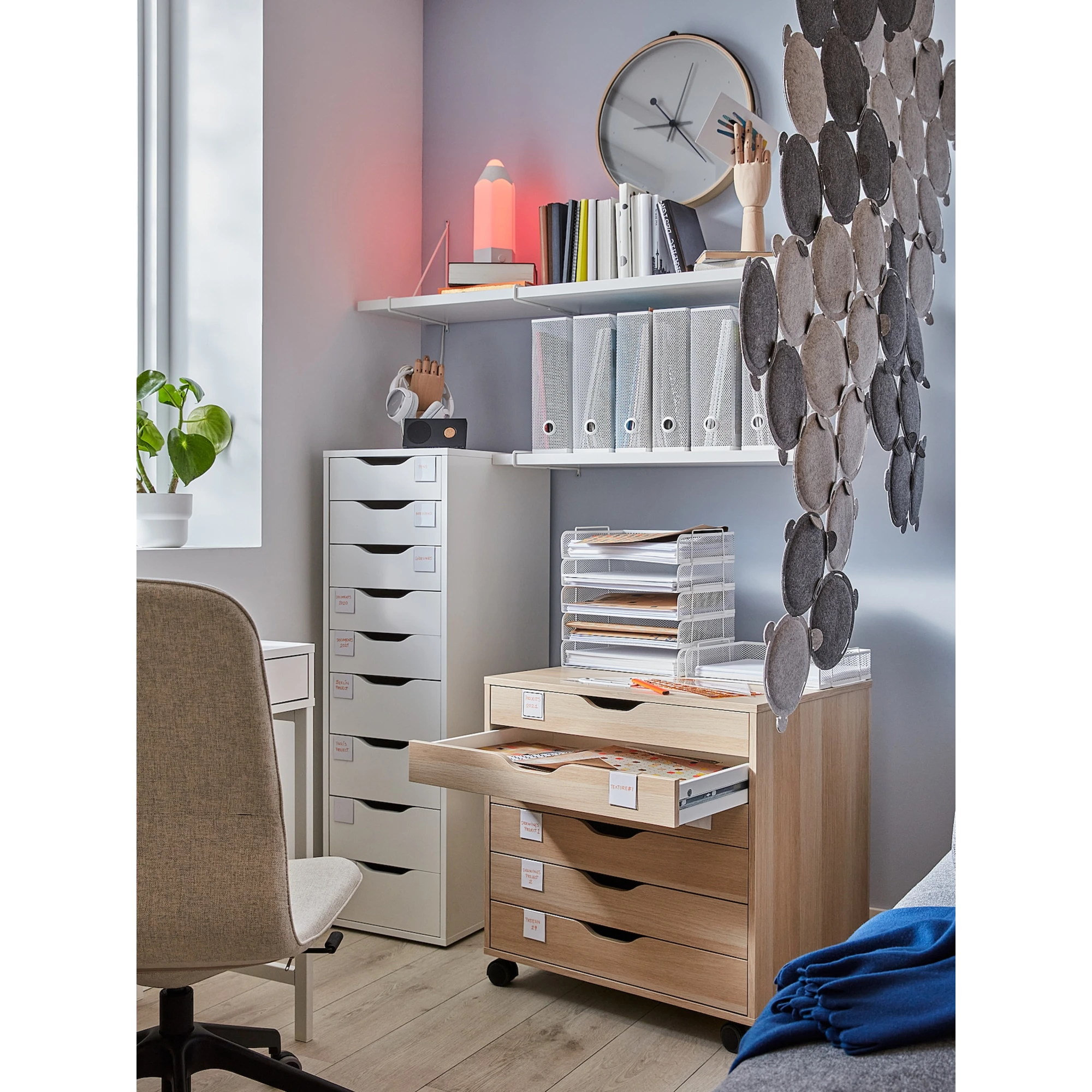 IKEA ALEX Drawer unit with 9 drawers, White, 36x116cm