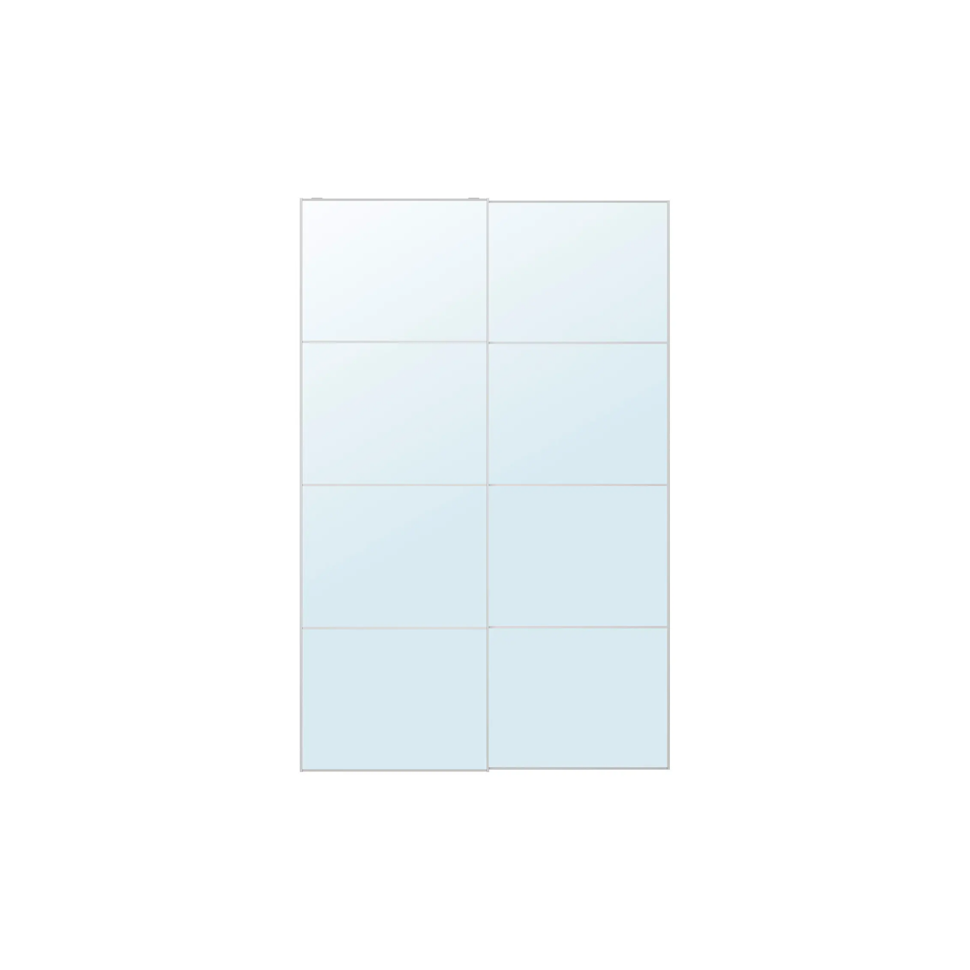 Wardrobe 4 Sliding Door Panels with Mirror Glass, 150x236cm (Ikea AULI)