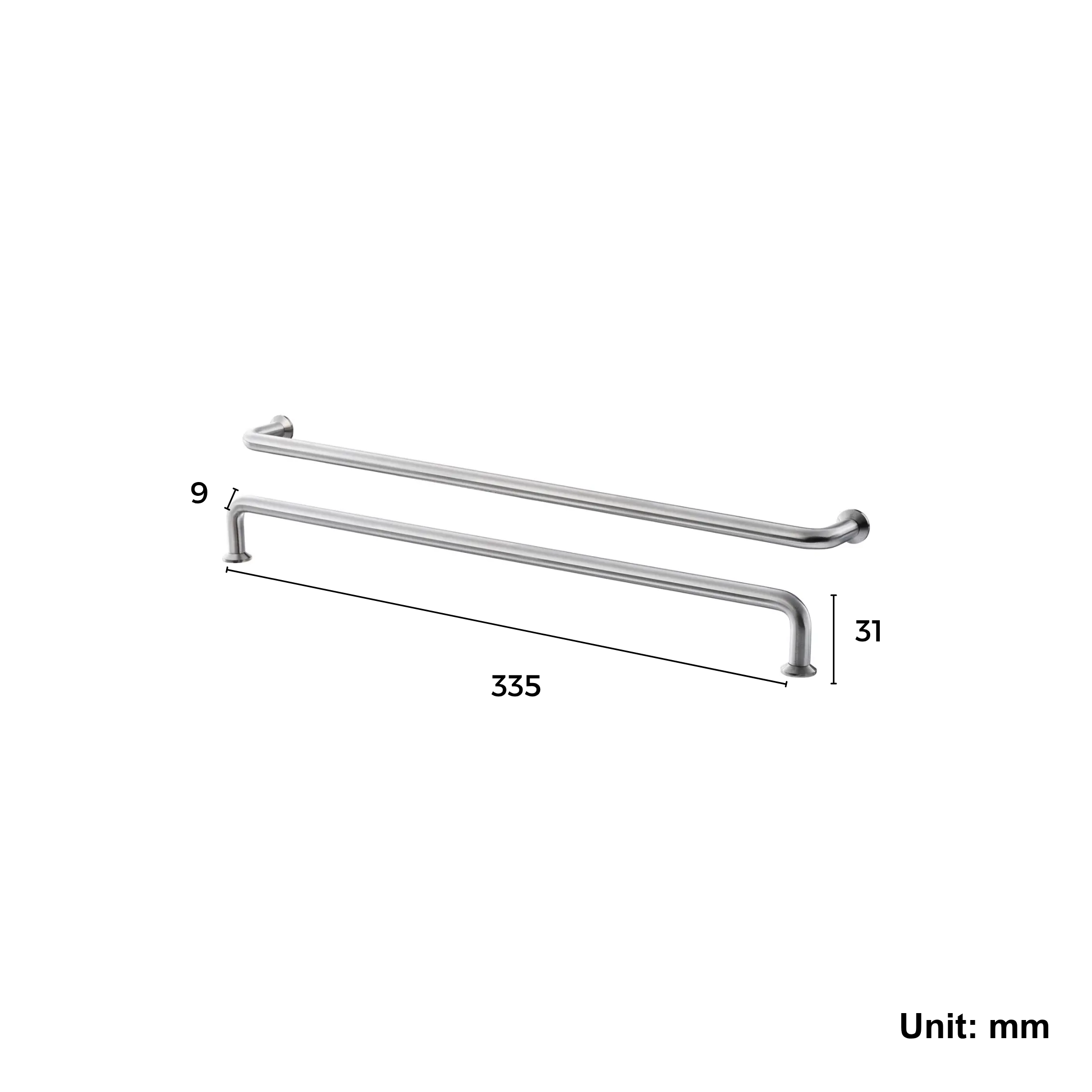 Handle Stain Steel 335 mm, 2 Pack (Ikea BAGGANAS)