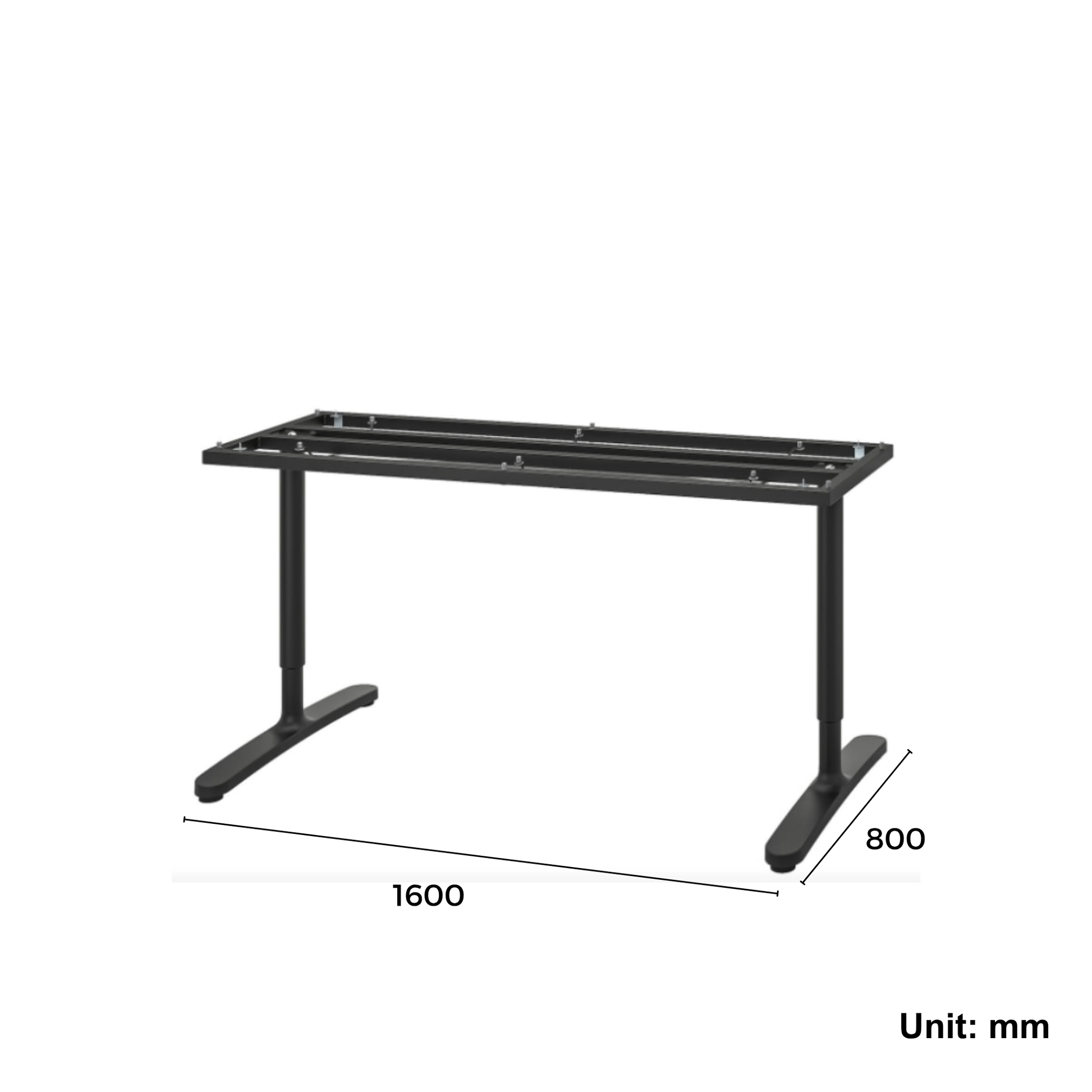 Underframe For Table Top 160x80cm Black (Ikea BEKANT)