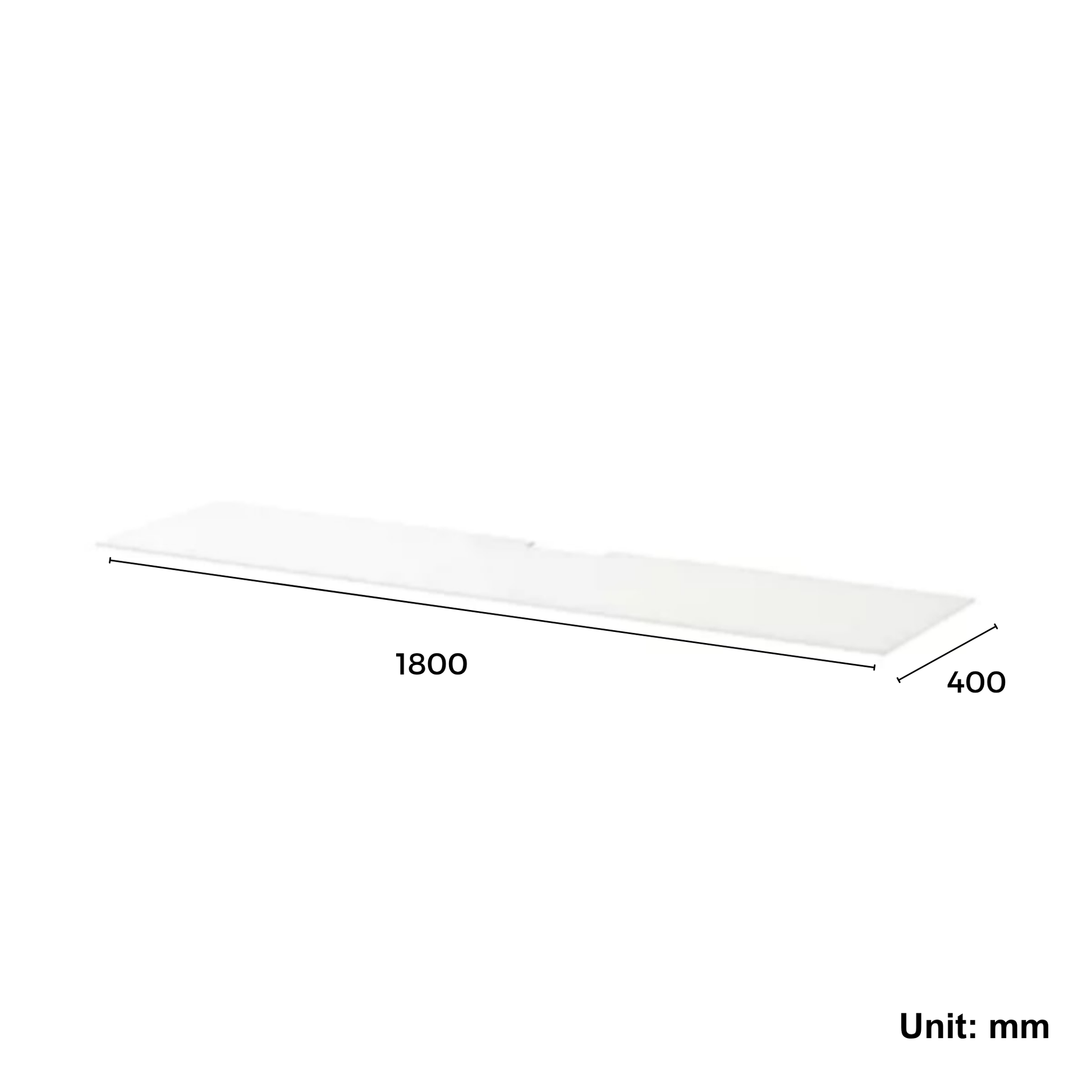Top Panel For Tv 180x40cm Glass White (Ikea BESTA)