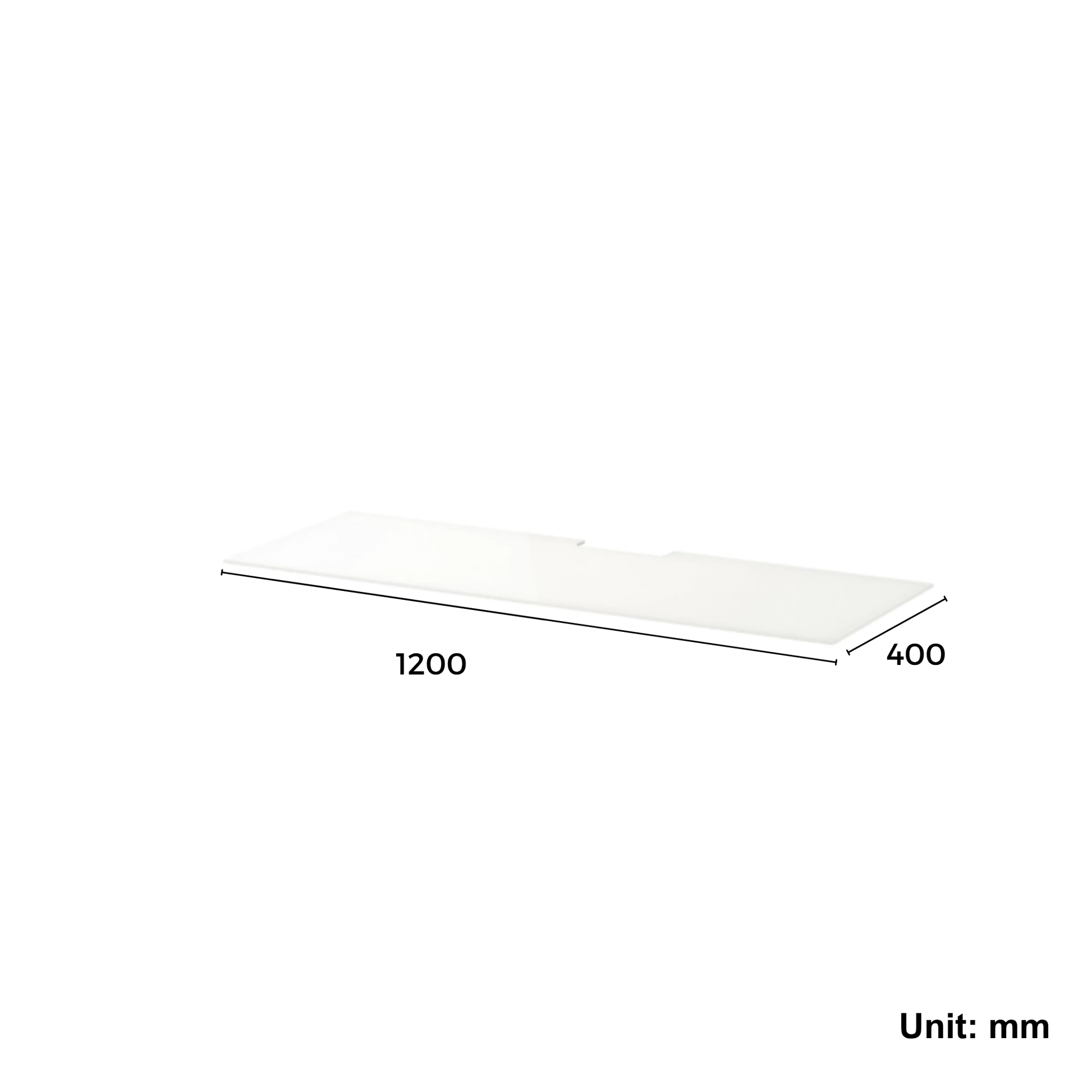 Top Panel For Tv 120x40cm Glass White (Ikea BESTA)