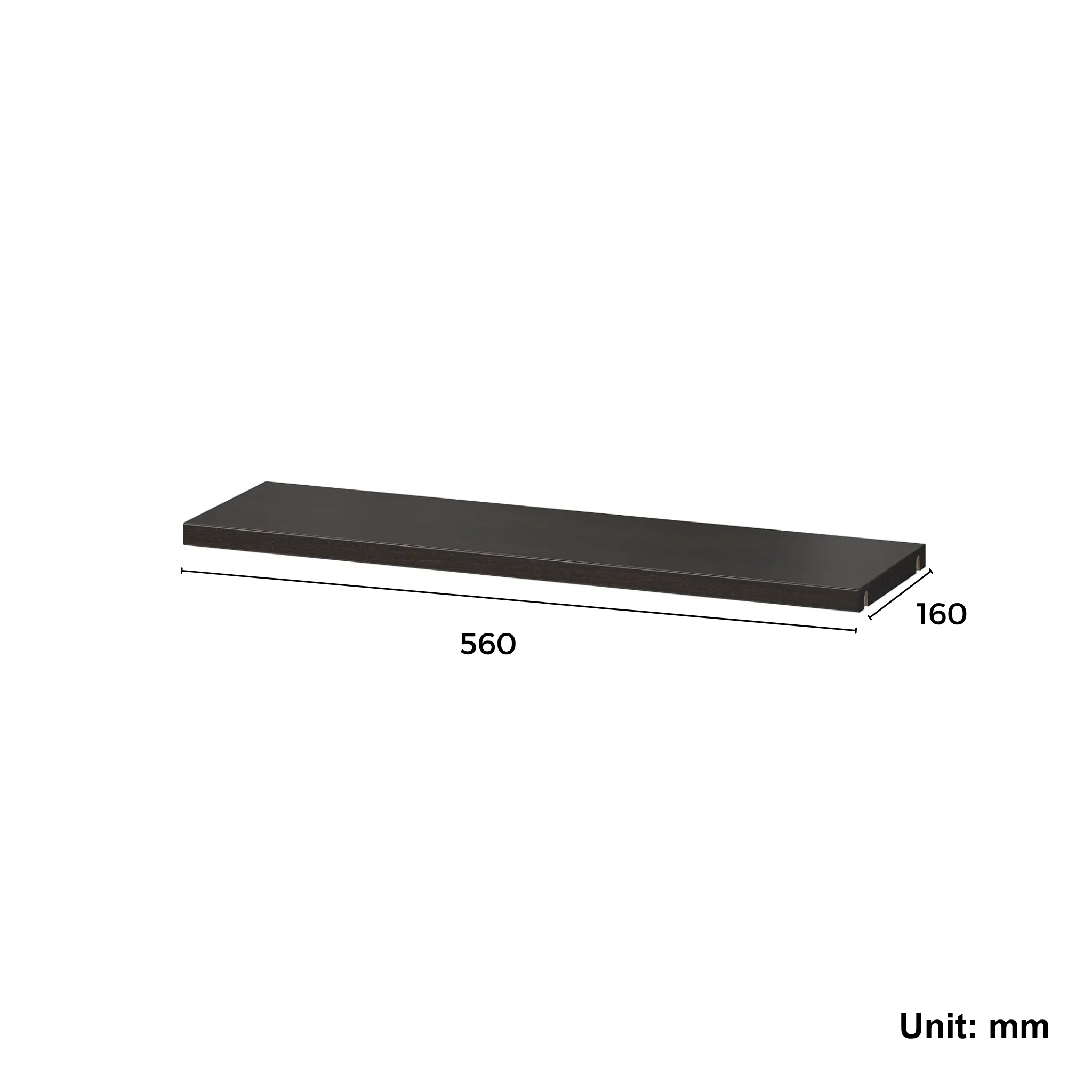 Shelf 56x16cm Black-Brown (Ikea BESTA)