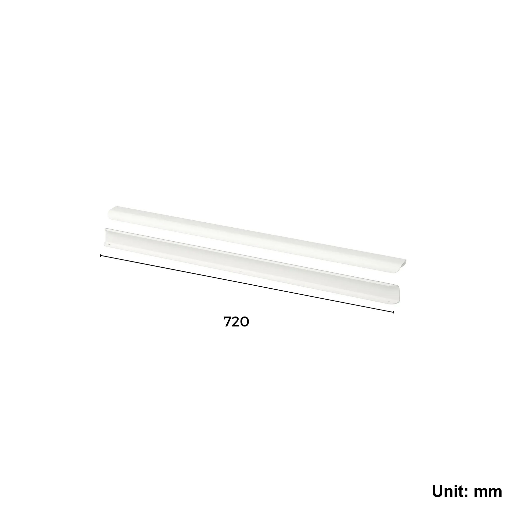 Handle 720mm White, 2 Pack (Ikea BILLSBRO)